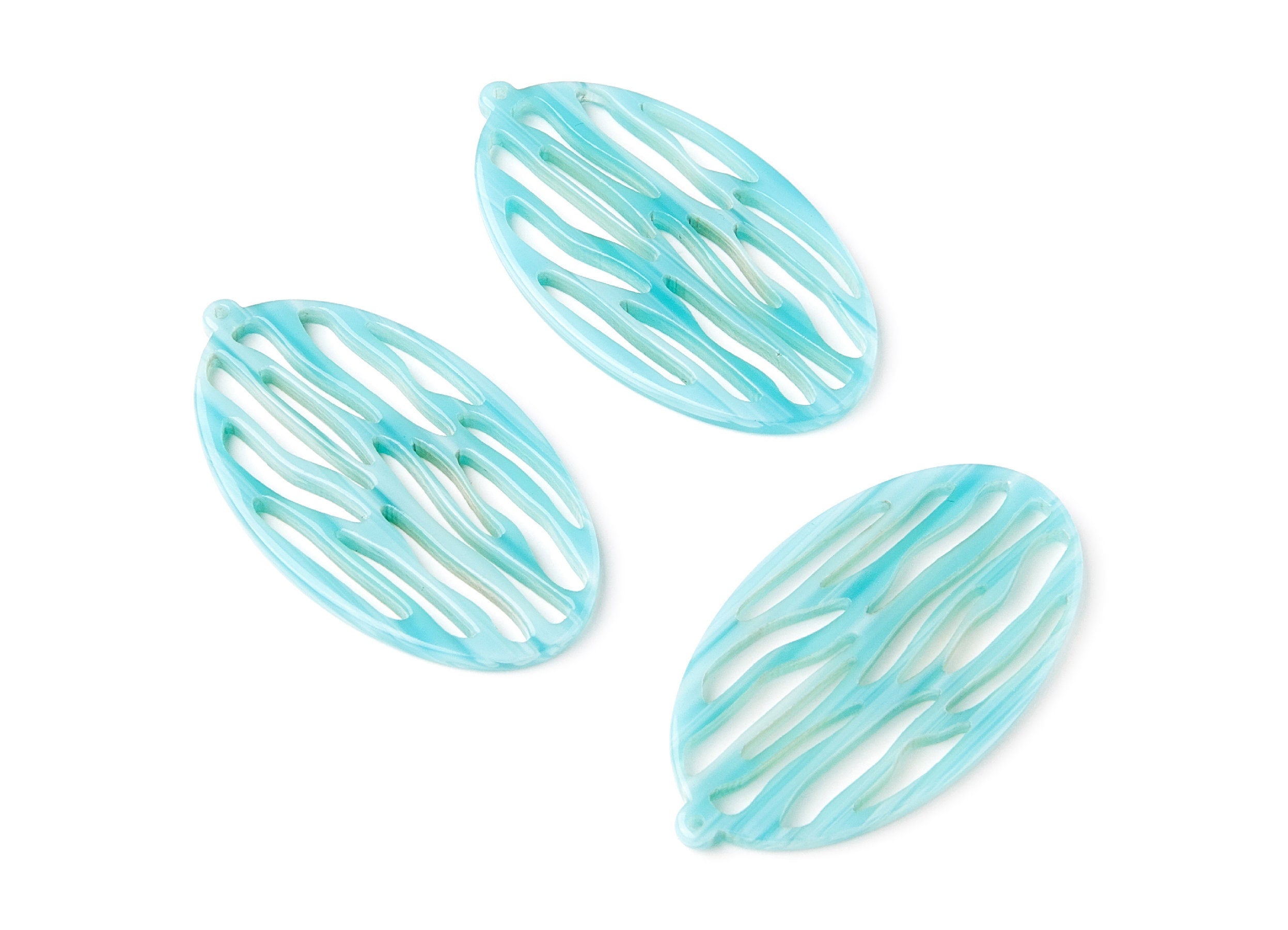 Acetate Oval Earring Charms - Acrylic Oval Pendant - Earring Findings - Jewelry Supplies - Color Code: A126 - 26.62x48.42x2.8mm - AC1238E - DOMEDBAZAAR