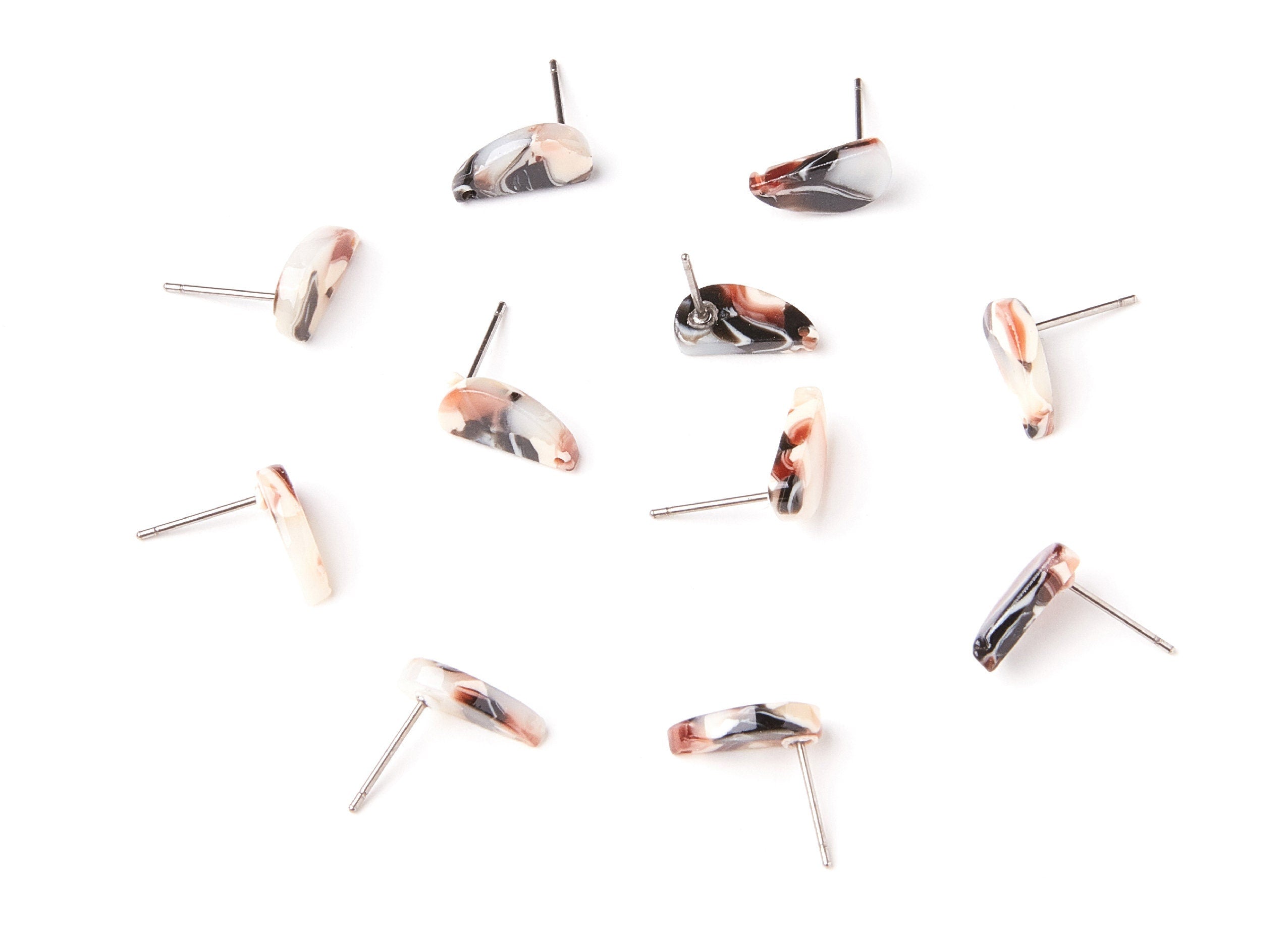 Acetate Half Drop Earring Stud - Half Drop Earring Post - Earring Post - Jewelry Supplies - Color Code: A51 - 12.64x6.1x2.8mm - AC1228H - DOMEDBAZAAR