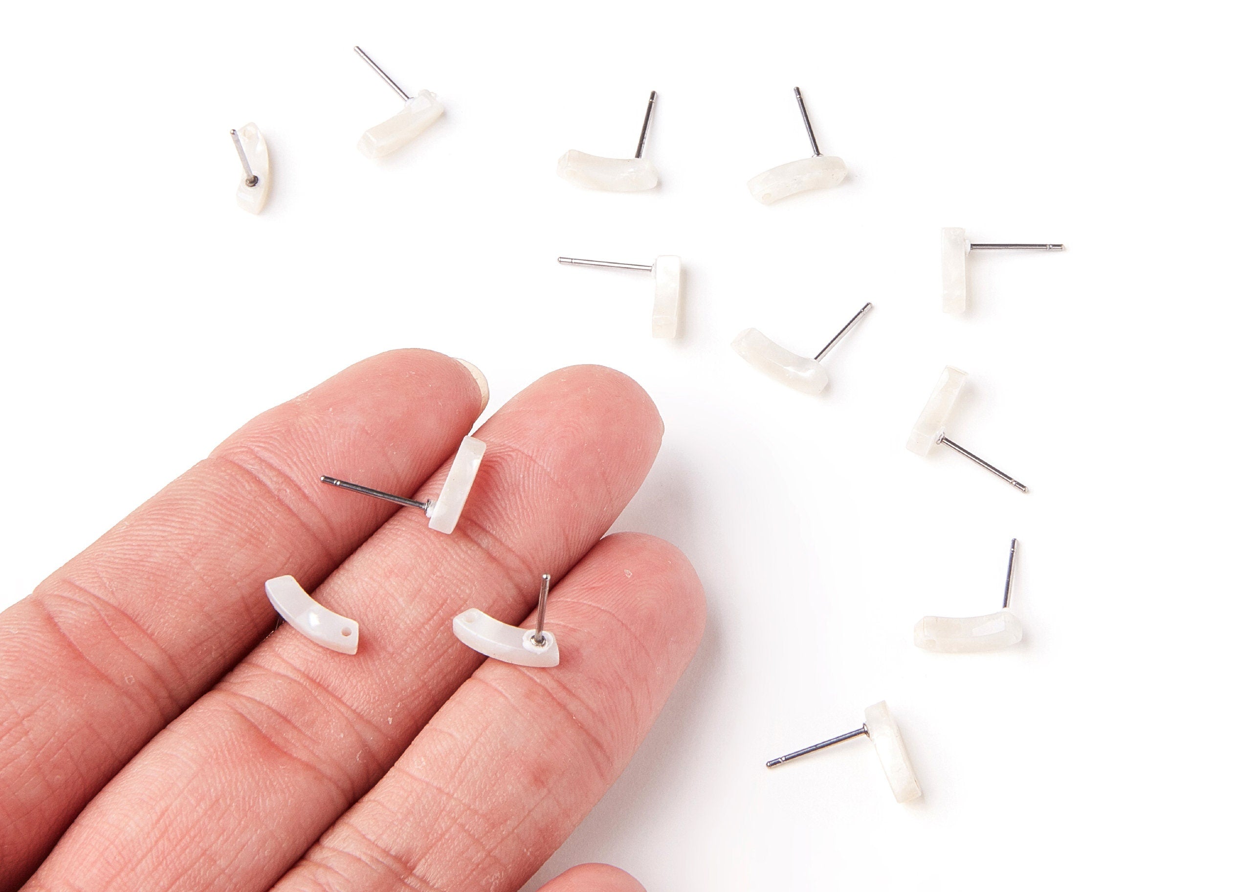 Acetate Stick Earring Stud - Acrylic Stick Earring Post - Earring Post - Jewelry Supplies - Color Code: A12 - 11,06x3,77x2,69mm - AC1222D - DOMEDBAZAAR