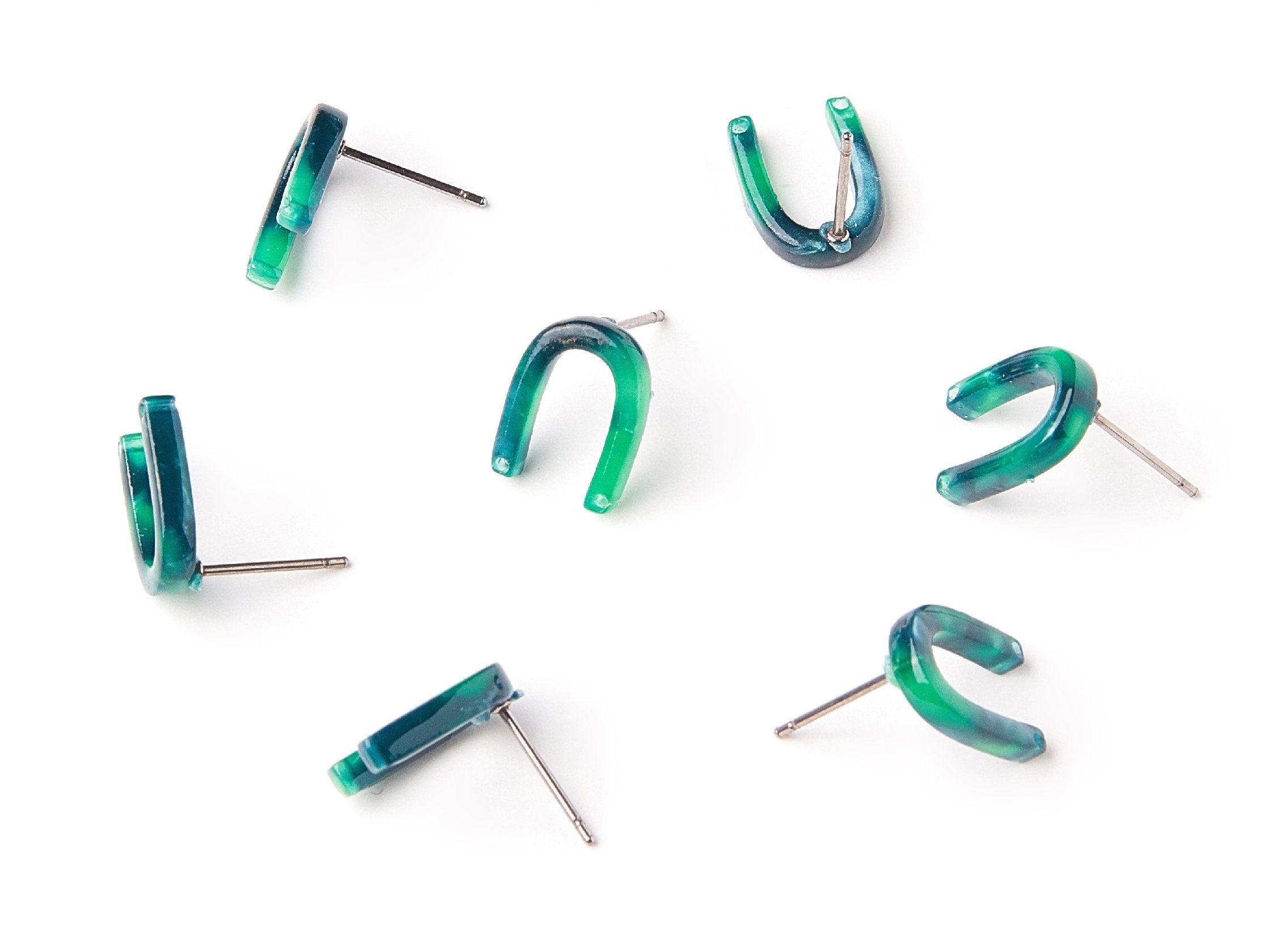 Acetate U Earring Stud - Acrylic U Earring Post - Earring Post - Jewelry Supplies - Color Code: A13 - 12.65x9.55x2.64mm - AC1227G - DOMEDBAZAAR