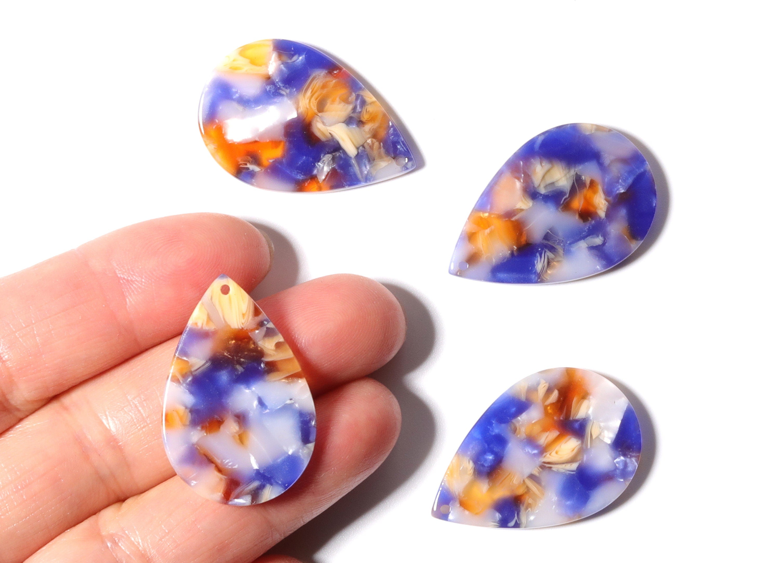 Acetate Drop Charms - Drop Pendant - Earring Findings - Jewelry Supplies - Color Code: A96 - 30.5x21x2.6mm - AC1127L - DOMEDBAZAAR