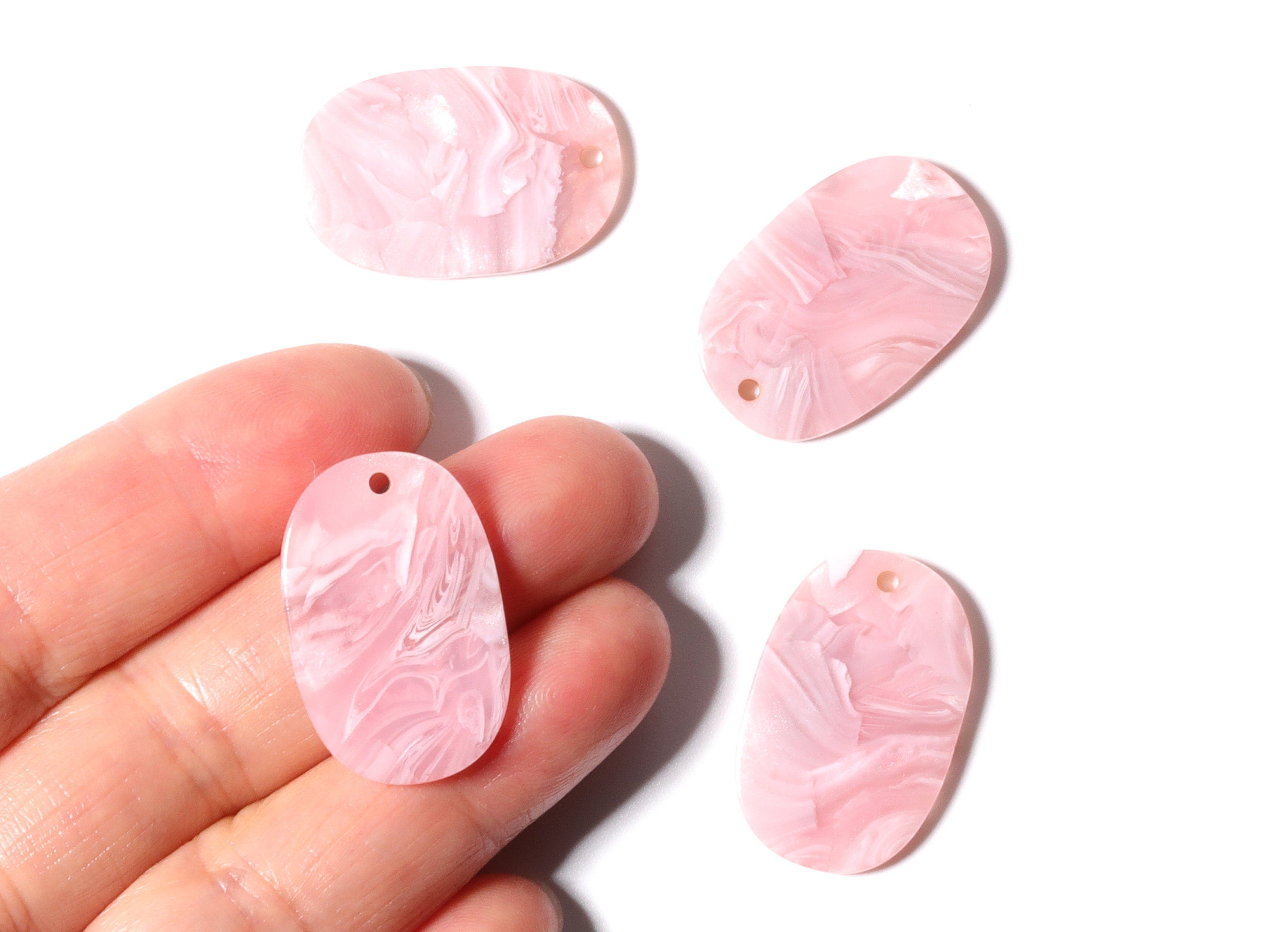 Acrylic Oval Earring Charms - Oval Shaped Pendant - Earring Findings - Jewelry Supplies - Color Code: A26 - 26x13.7x2.53mm - AC1158H - DOMEDBAZAAR