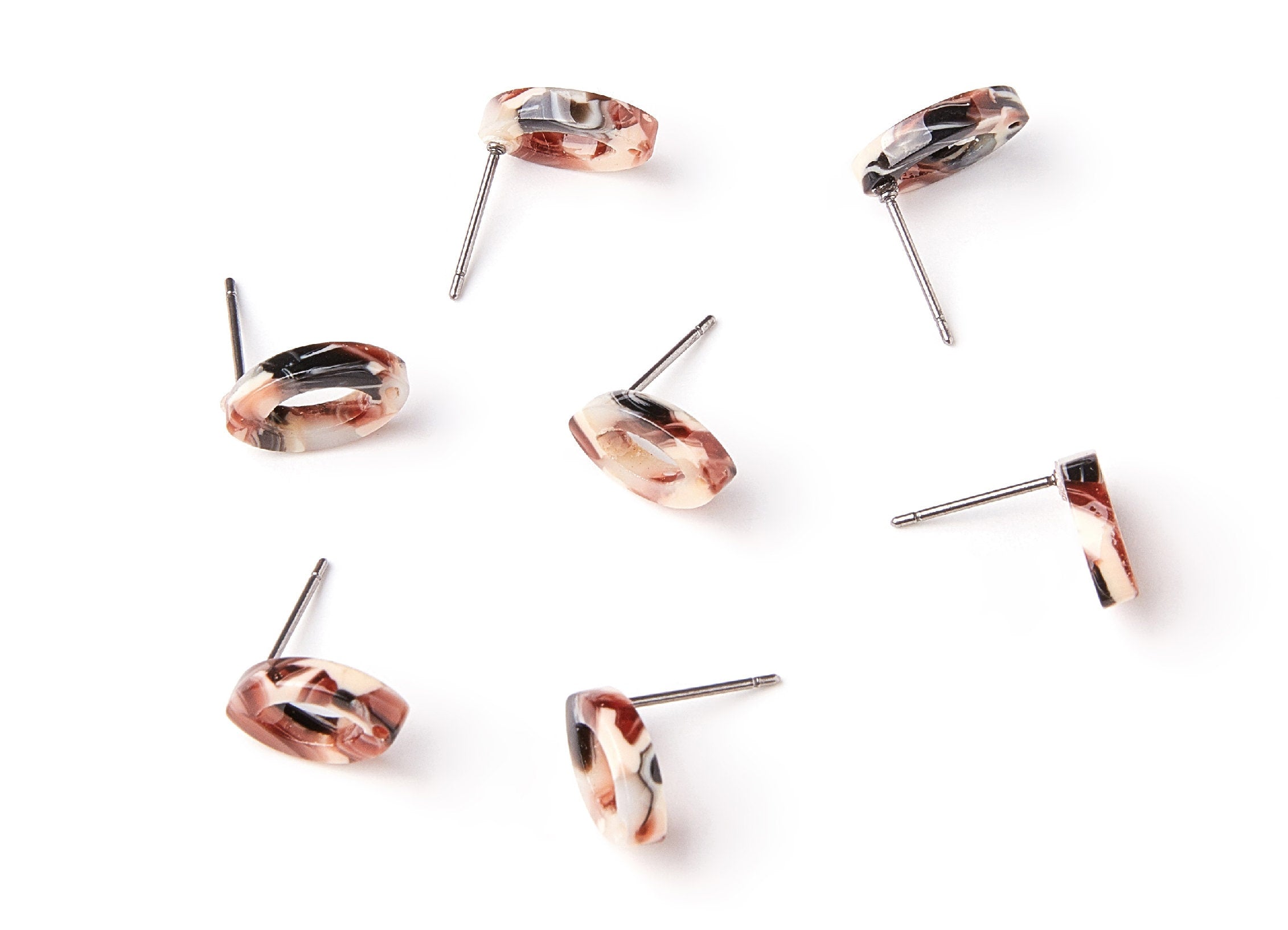 Acetate Oval Earring Stud - Acrylic Oval Earring Post - Earring Post - Jewelry Supplies - Color Code: A51 - 12,45x7,45x2,75mm- AC1223A - DOMEDBAZAAR
