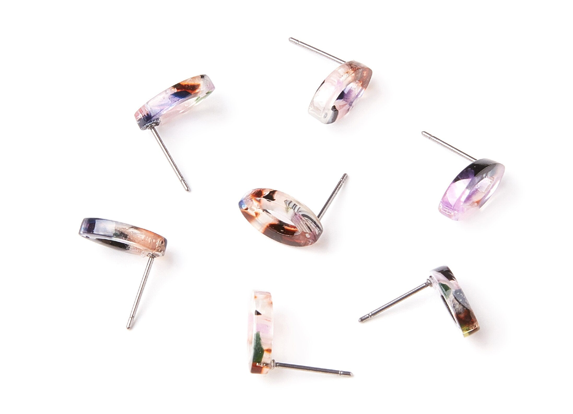 Acetate Oval Earring Stud - Acrylic Oval Earring Post - Earring Post - Jewelry Supplies - Color Code: A11 - 12,45x7,45x2,75mm- AC1223H - DOMEDBAZAAR
