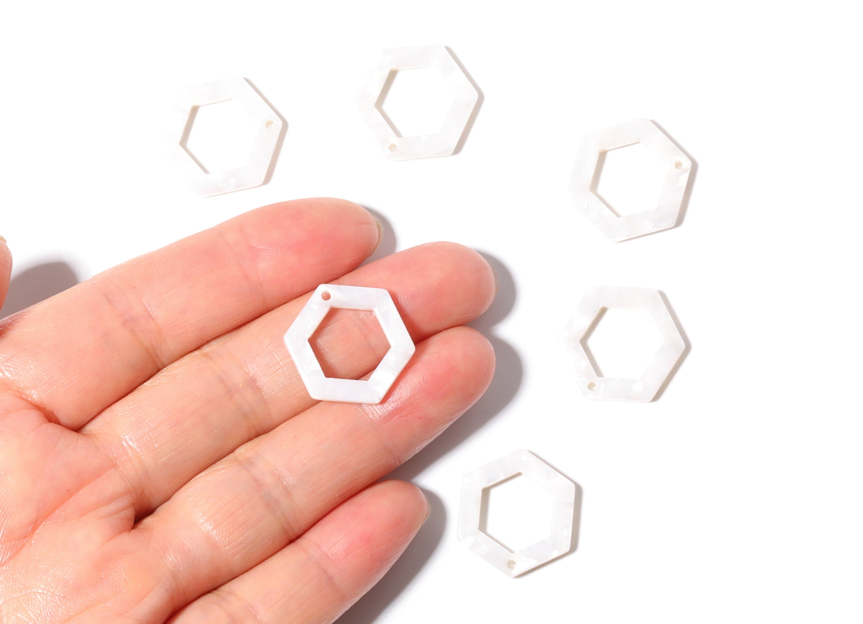 Acetate Acrylic Hexagon Earring Charms - Hexagon Pendant - Earring Findings - Jewelry Supplies - Color Code: A12 - 20x18.1x2.6mm - AC1122D - DOMEDBAZAAR
