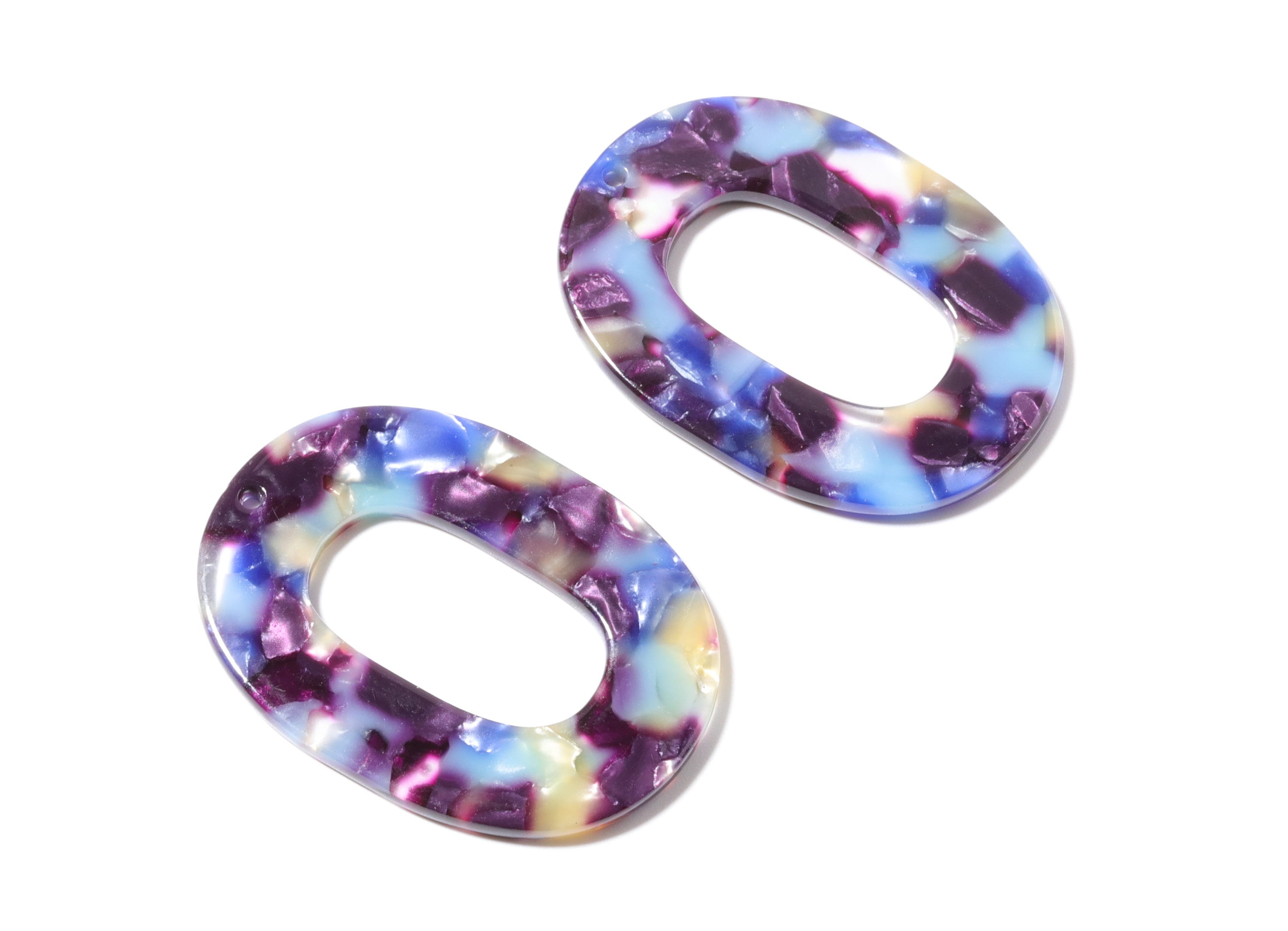 Acetate Oval Charms - Oval Earrings and Pendant - Earring Findings - Jewelry Supplies - Color Code: A23 - 47x34.9x2.5mm - AC1065M - DOMEDBAZAAR