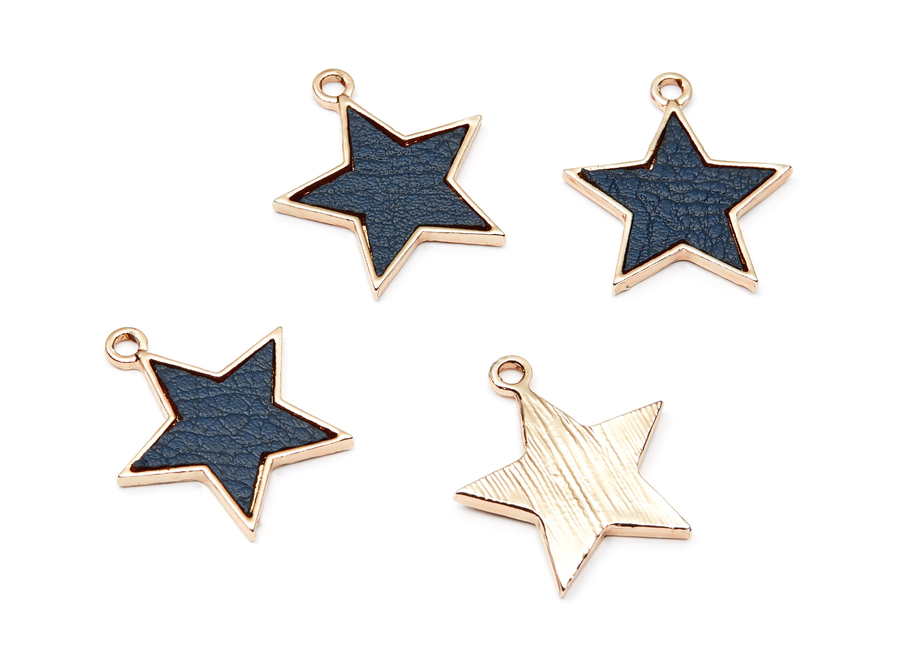 Star Shaped Charms- Zinc Alloy Earring Findings - Gold Tone Connector - Alloy Pendant for Necklace -28,28mm x24,8x2,4mm - ZZ1232 - DOMEDBAZAAR