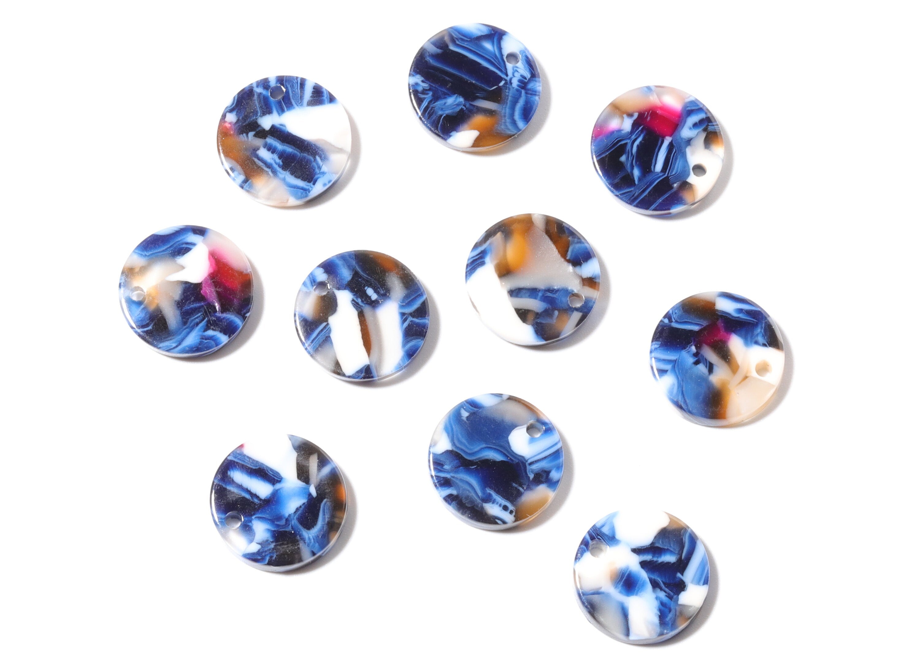 Acetate Coin & Round Charms - Coin and Round Earrings and Pendant - Earring Findings - Color Code: A19 - 14.5x2.5mm - AC1064X - DOMEDBAZAAR