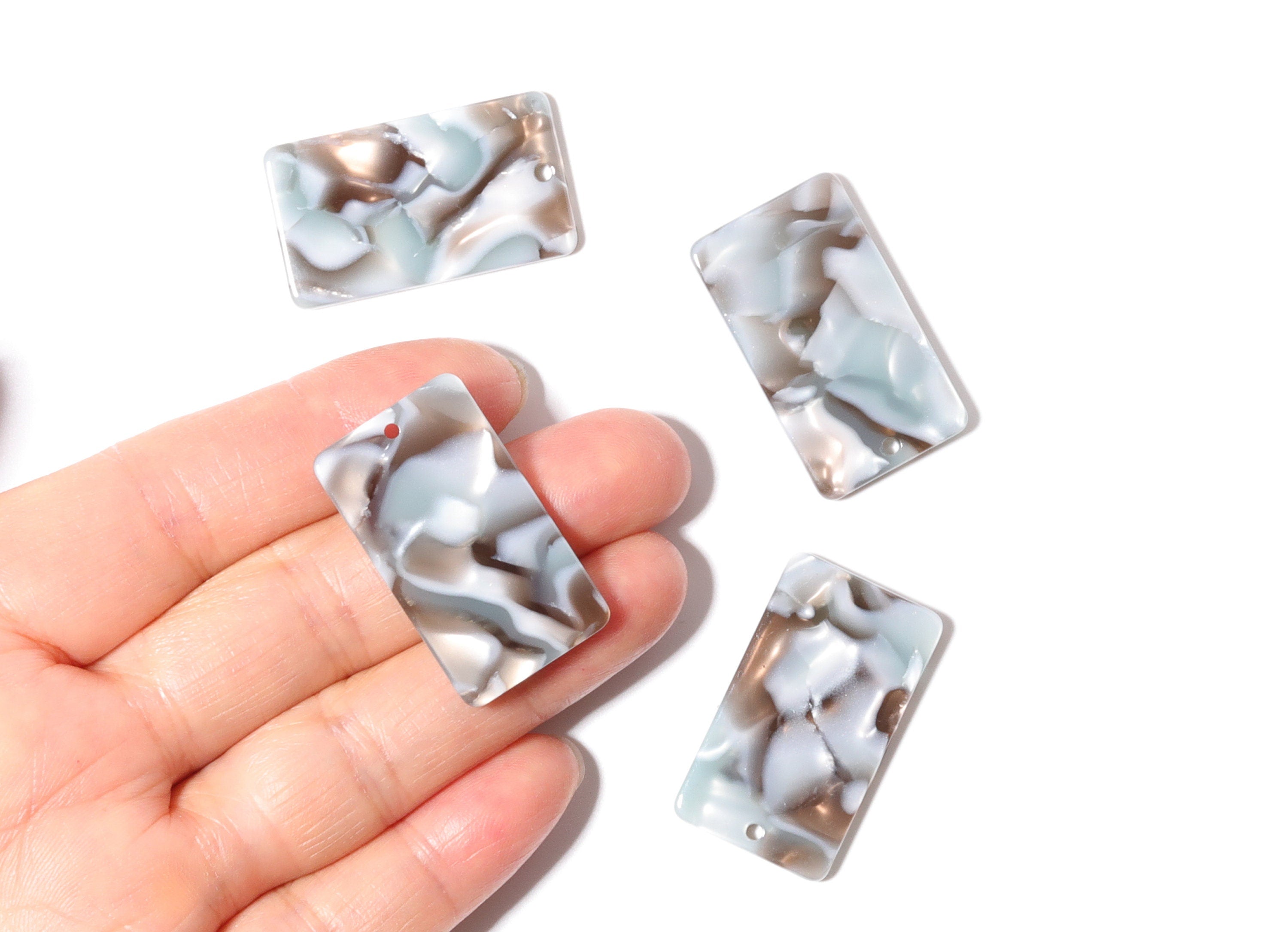 Acetate Rectangle Earring Charms - Rectangle Pendant - Earring Findings - Jewelry Supplies - Color Code: A22 - 33.73x19.46x2.65mm- AC1217B - DOMEDBAZAAR