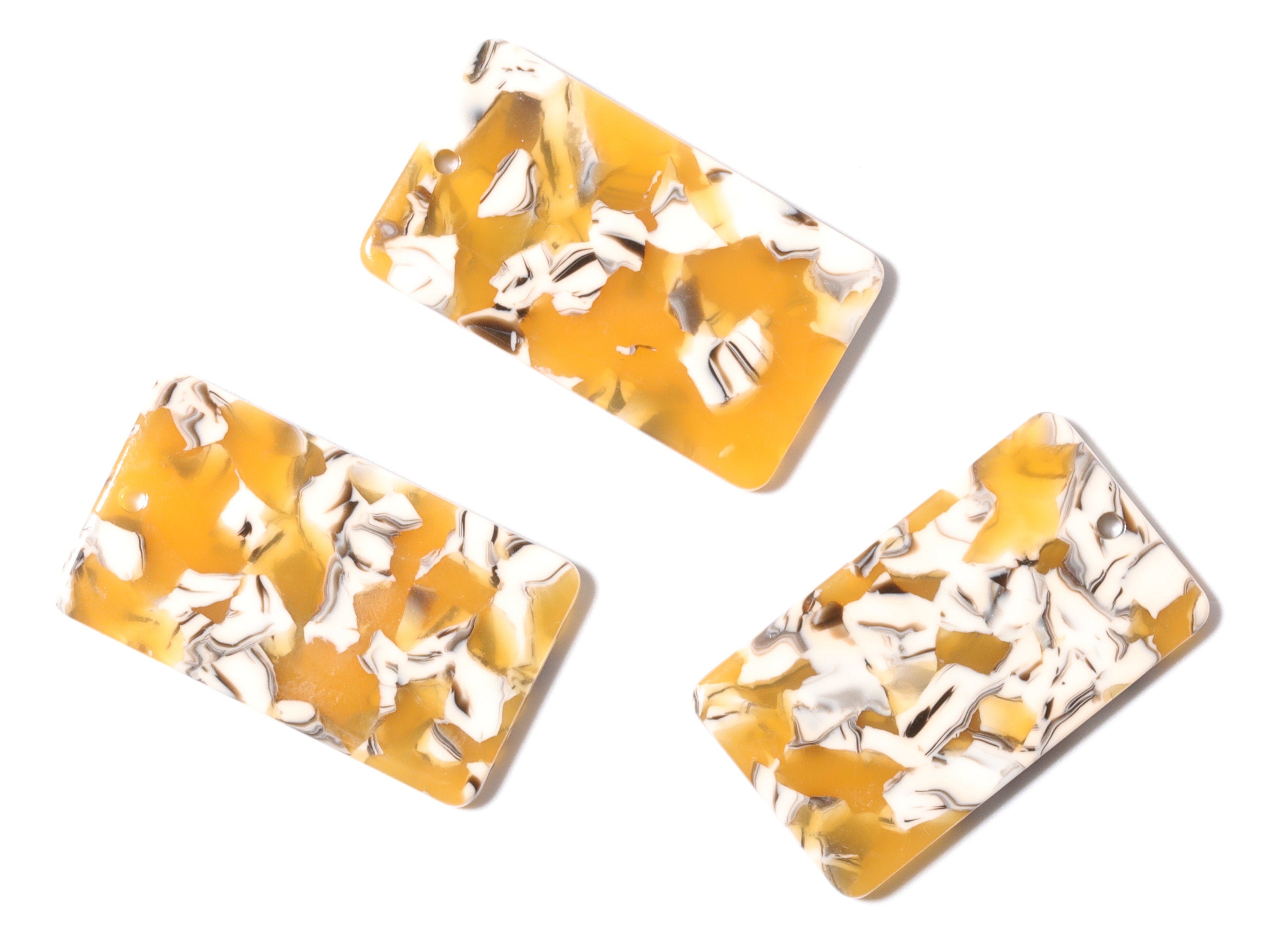 Acetate Rectangle Earring Charms - Rectangle Pendant - Earring Findings - Jewelry Supplies - Color Code: A14 - 33.73x19.46x2.65mm- AC1217D - DOMEDBAZAAR