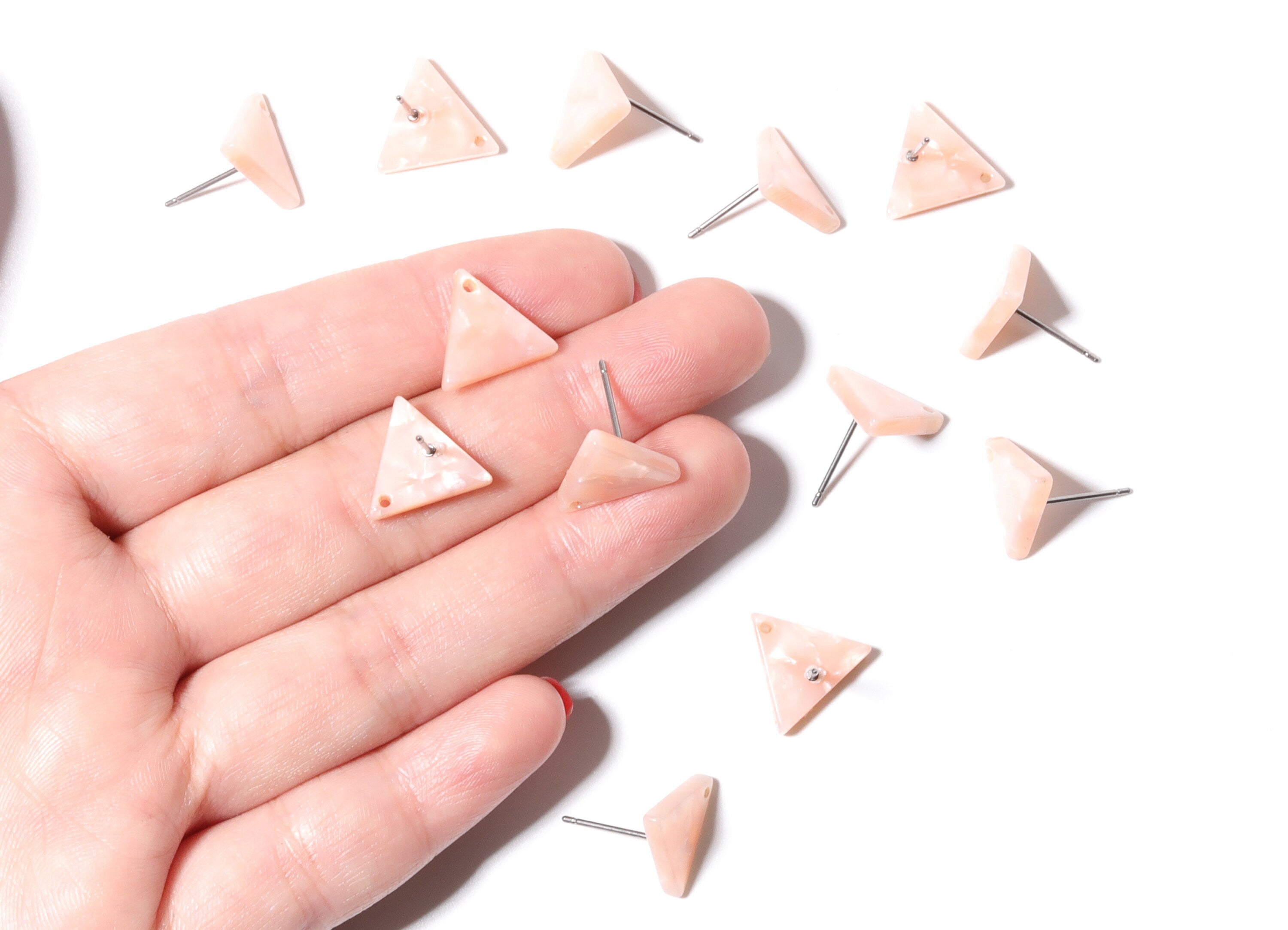 Acetate Triangle Earring Stud - Triangle Earring Post - Earring Post - Jewelry Supplies - Color code: A53 - 14.29x12.49x2.5mm - AC1136H - DOMEDBAZAAR