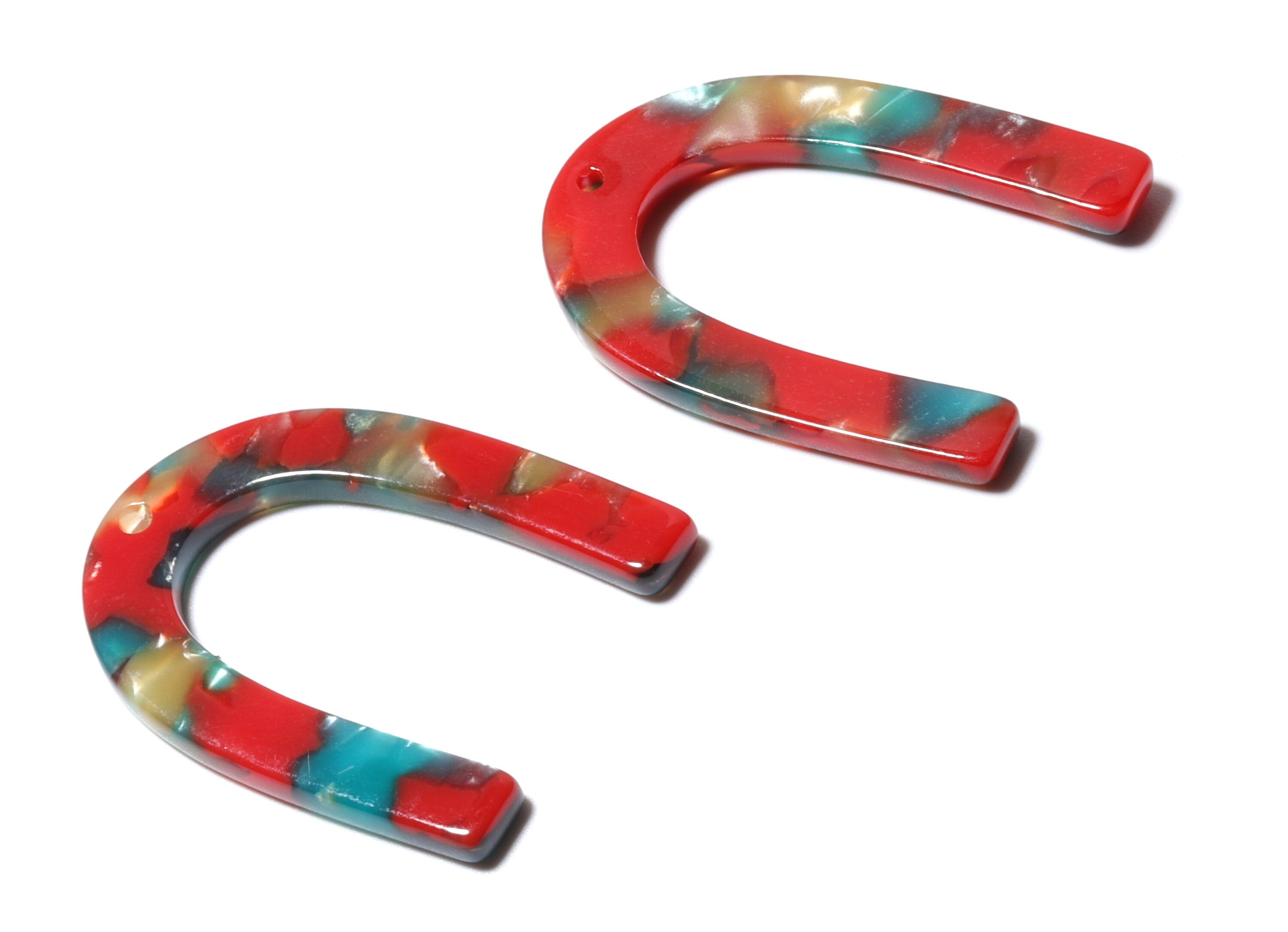 Acetate U Charm - U Earring and Pendant - Earring Findings - Jewelry Supplys - Color Code: A46 - 34.61x26.25x2.55mm - AC1114NN - DOMEDBAZAAR