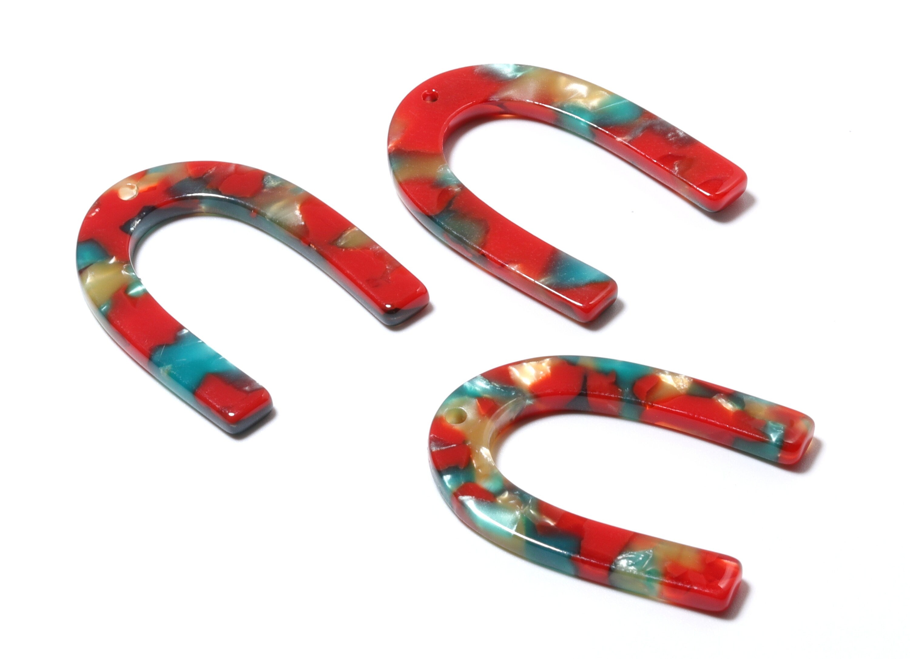 Acetate U Charm - U Earring and Pendant - Earring Findings - Jewelry Supplys - Color Code: A46 - 34.61x26.25x2.55mm - AC1114NN - DOMEDBAZAAR