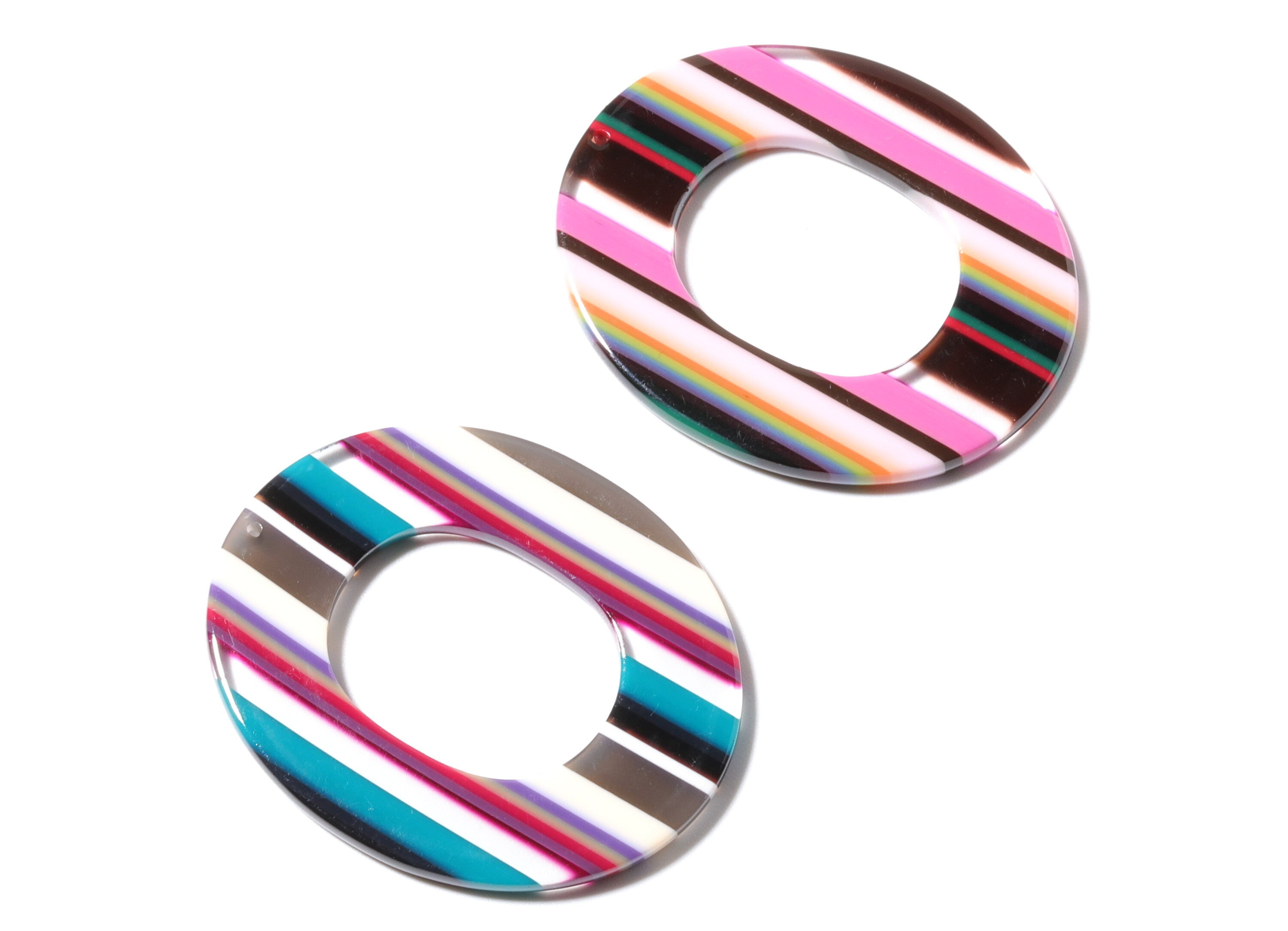 Acetate Oval Earring Charms - Oval Shaped Pendant - Earring Findings - Jewelry Supplies - 41.9x34.87x2.62mm - AC1202A - DOMEDBAZAAR