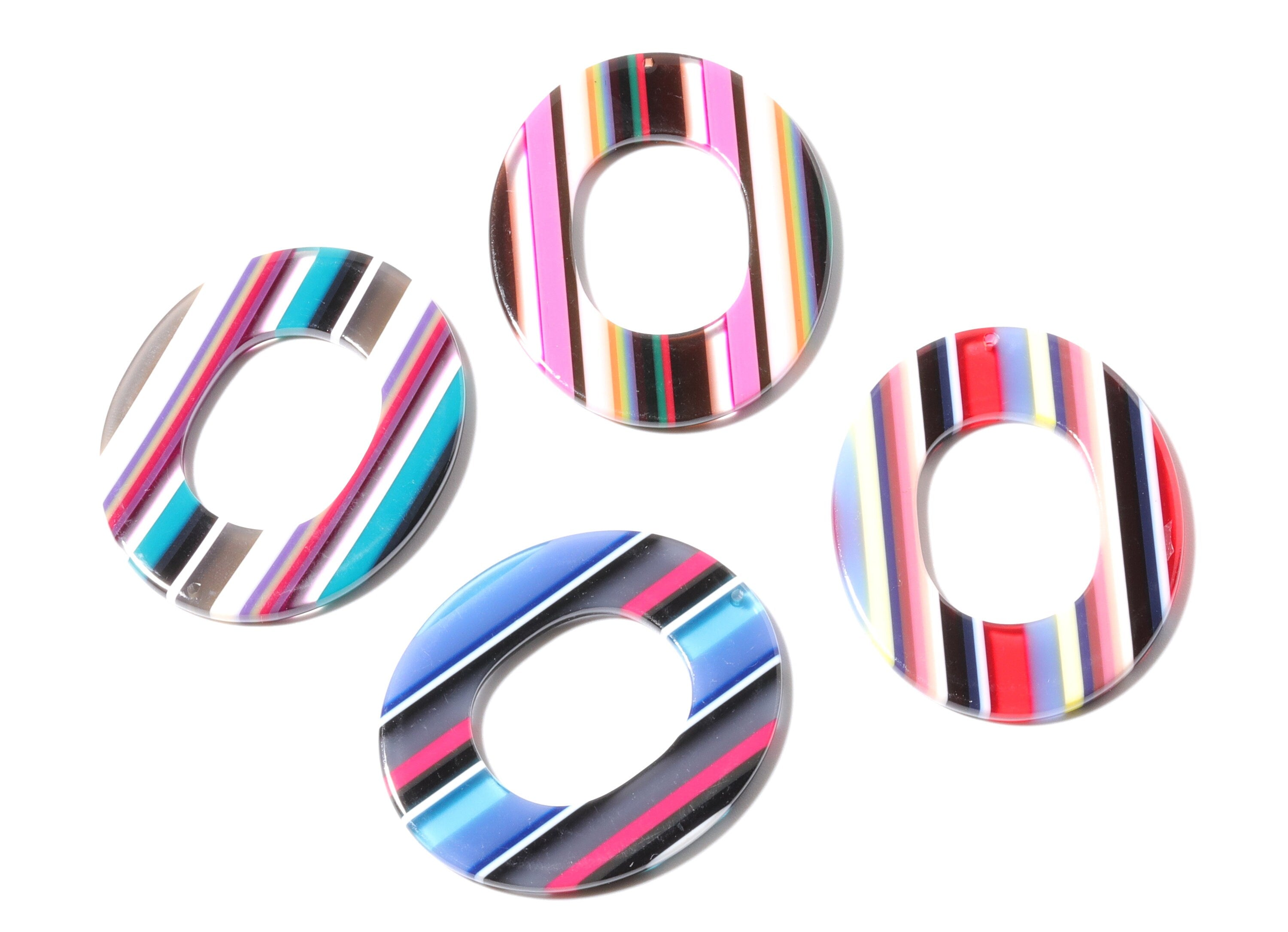 Acetate Oval Earring Charms - Oval Shaped Pendant - Earring Findings - Jewelry Supplies - 41.9x34.87x2.62mm - AC1202A - DOMEDBAZAAR