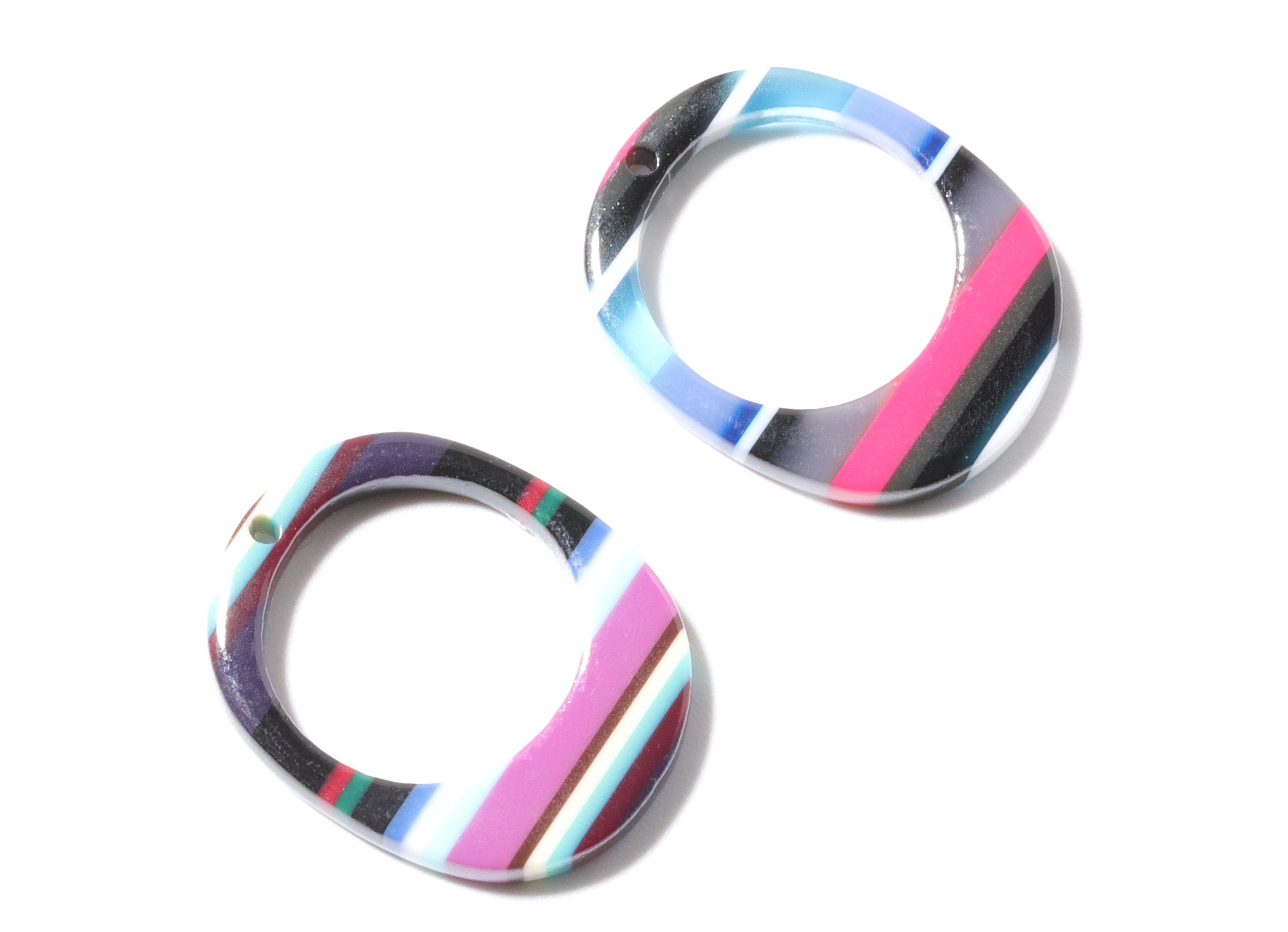 Acetate Oval Earring Charms - Acrylic Oval Pendant - Earring Findings - Jewelry Supplies - 21.97x17.8x2.5mm - AC1206A - DOMEDBAZAAR