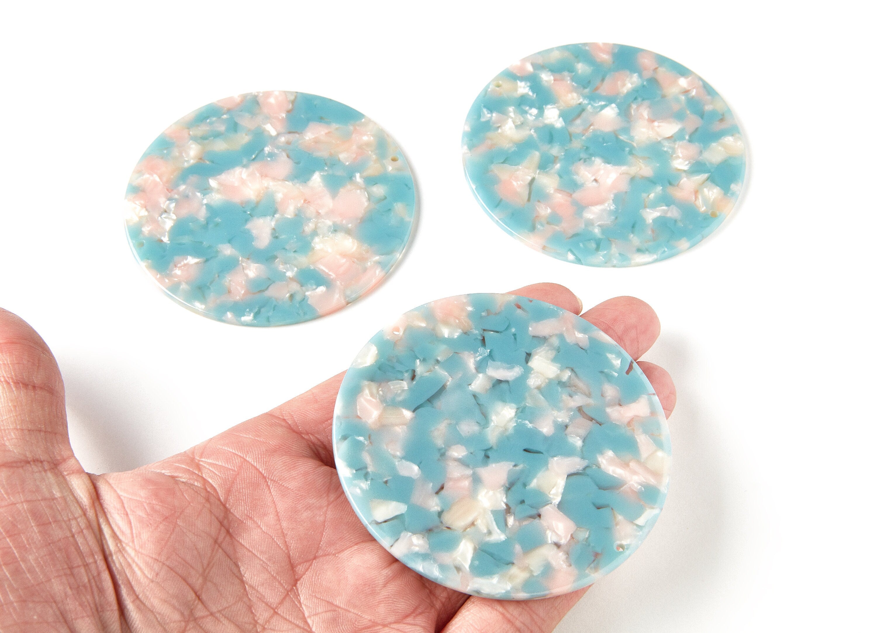 Moon Phases Wall Decor Moon Wall Hanging - Acetate Acryli Big Round Shaped with 2 Holes - Color Code: A36 - 74,77x74,77x2,65mm - AC1230A - DOMEDBAZAAR