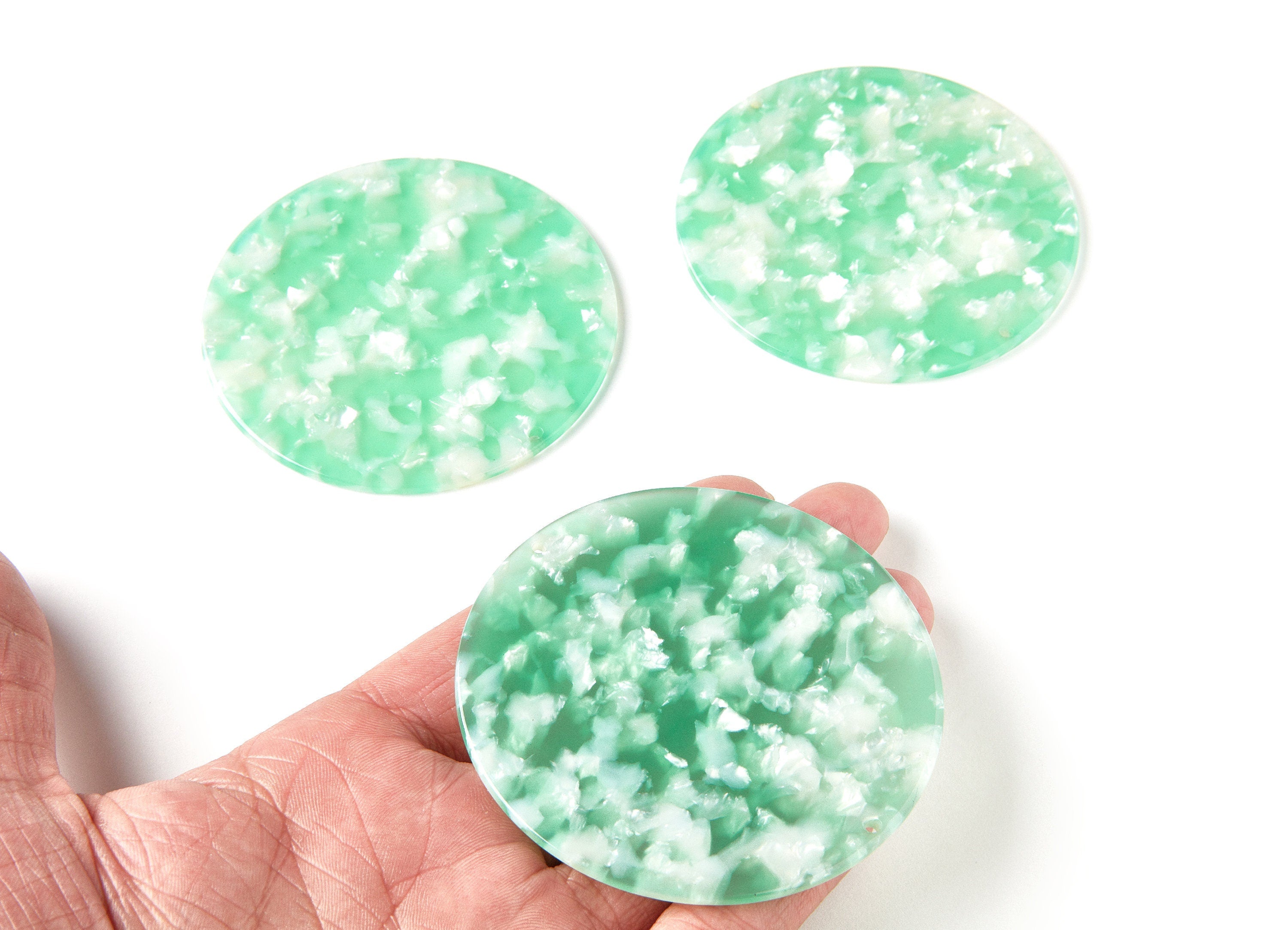 Moon Phases Wall Decor Moon Wall Hanging - Acetate Acryli Big Round Shaped with 2 Holes - Color Code: A35 - 74,77x74,77x2,65mm - AC1230C - DOMEDBAZAAR