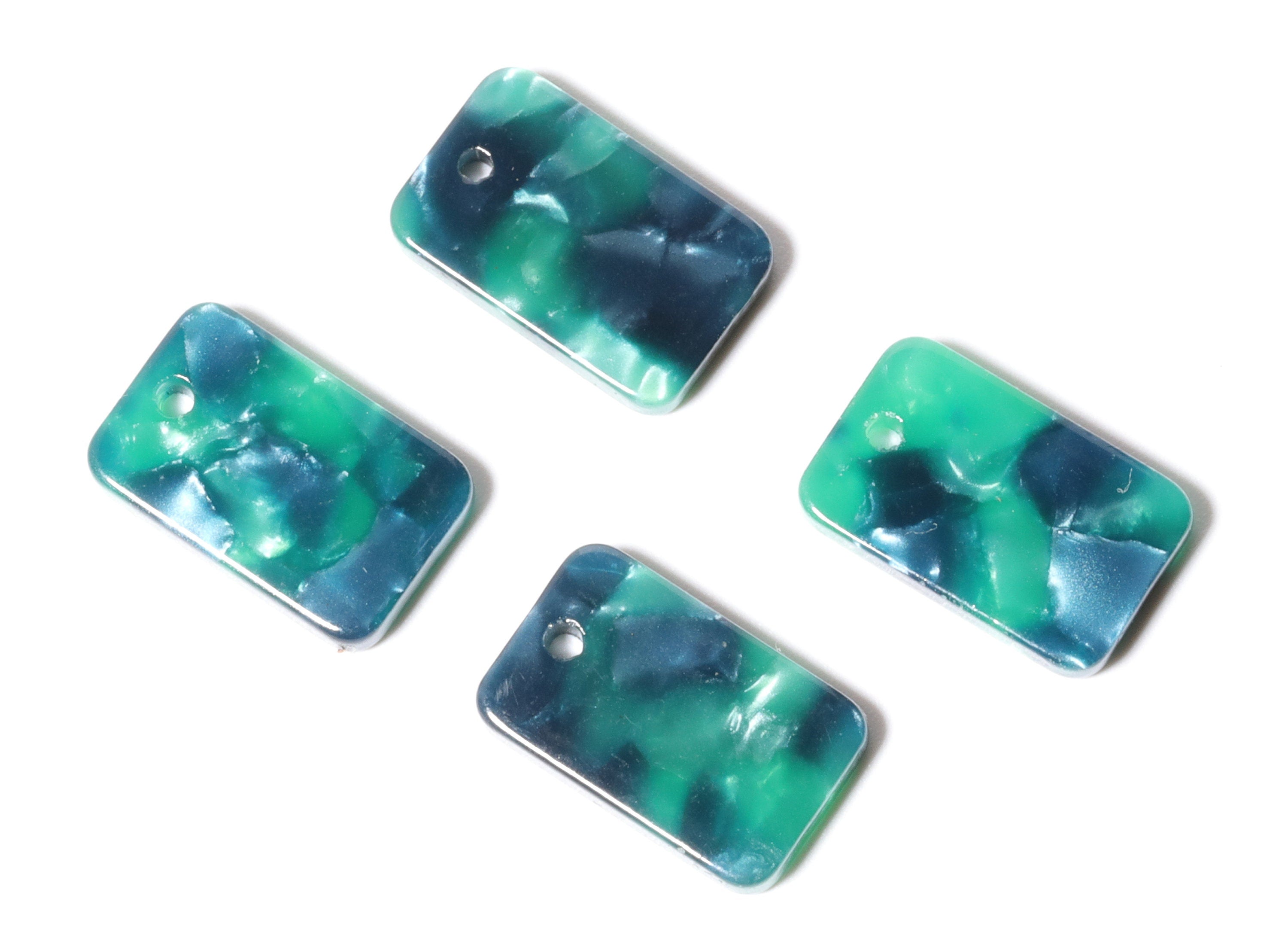 Acetate Rectangle Earring Charms - Acrylic Rectangle Pendant - Jewelry Supplies - Color Code: A13 - 16.9x10.9x2.7mm - AC1143E - DOMEDBAZAAR