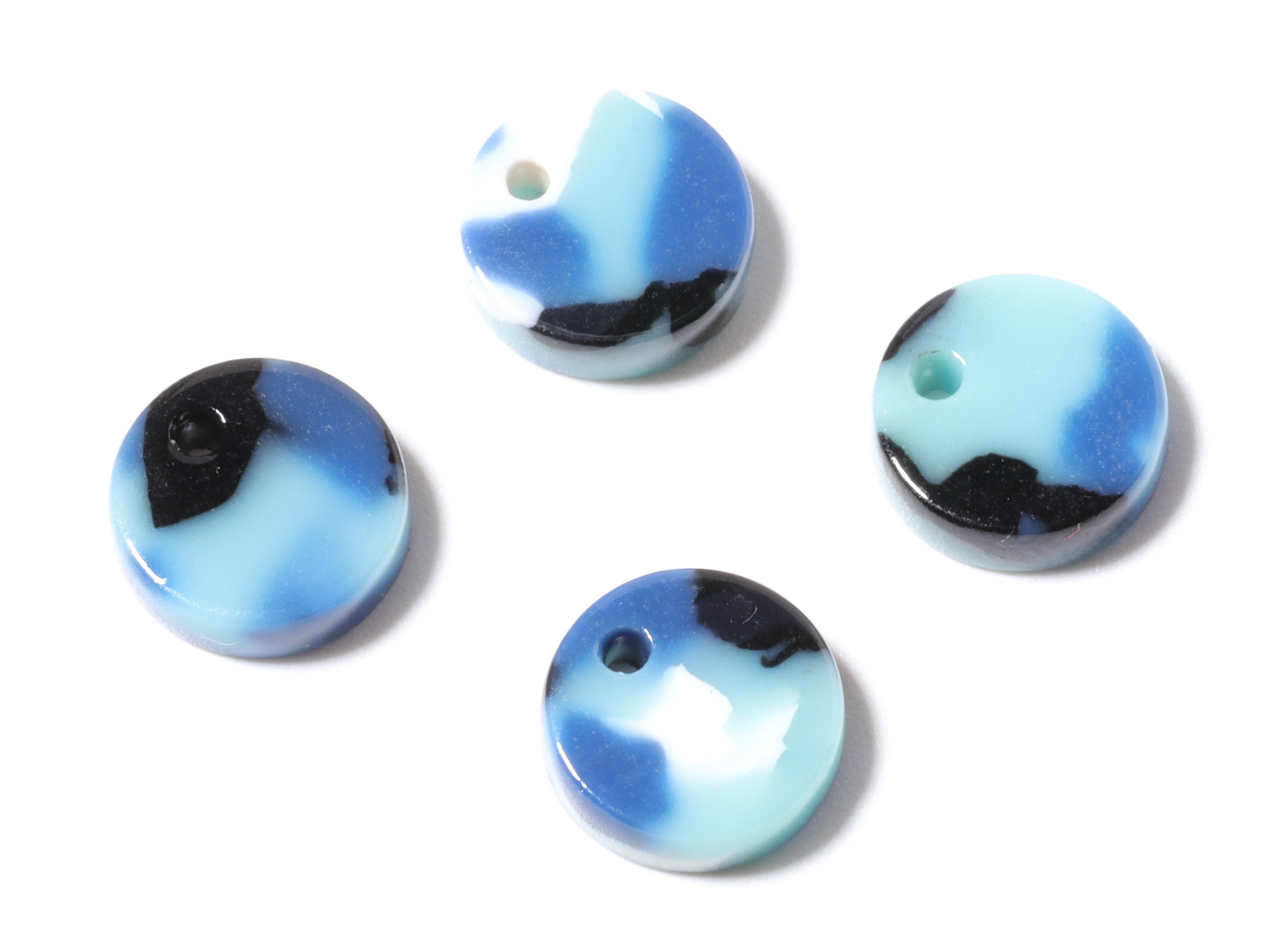 Acetate Round Earring Charms - Circle Shaped Pendant - Earring Findings - Jewelry Supplies - Color Code: A16 - 9.19x9.19x2.7mm - AC1151F - DOMEDBAZAAR