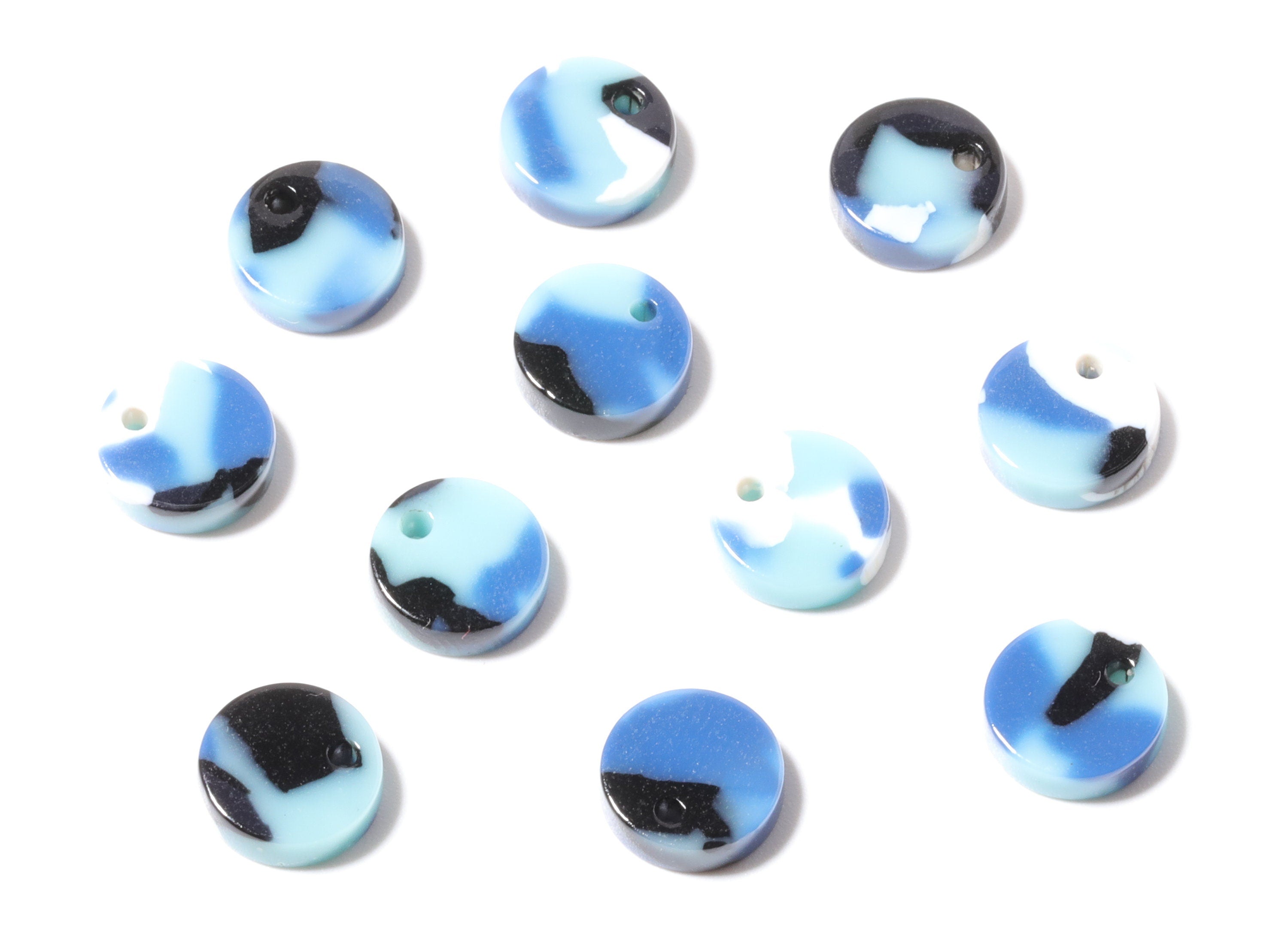 Acetate Round Earring Charms - Circle Shaped Pendant - Earring Findings - Jewelry Supplies - Color Code: A16 - 9.19x9.19x2.7mm - AC1151F - DOMEDBAZAAR