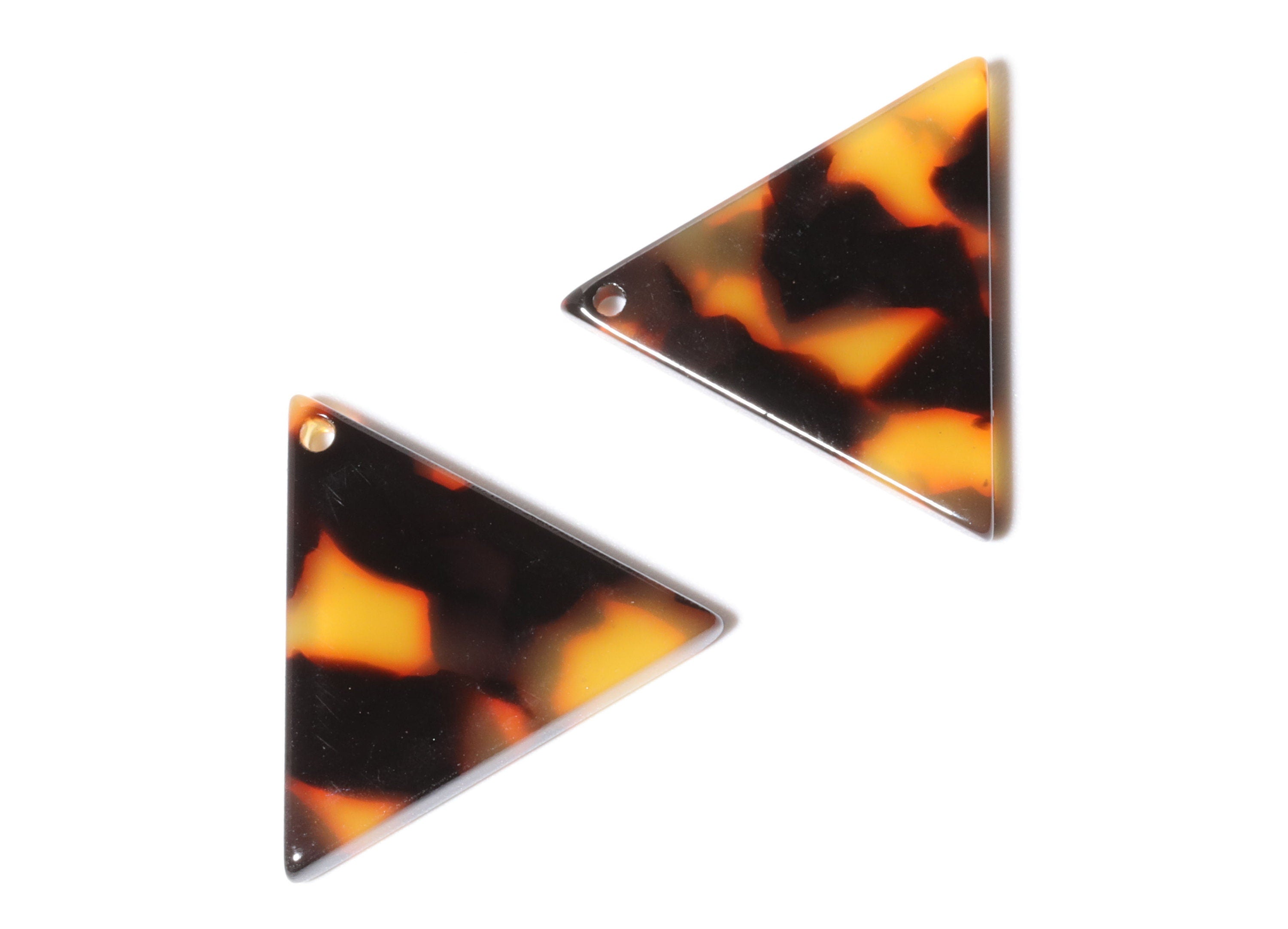 Acetate Triangle Charms - Tortoise Shell Earrings - Triangle Pendant - Jewelry Making Supplies - Color Code: A01 - 19x22x2.5mm - AC1042E - DOMEDBAZAAR