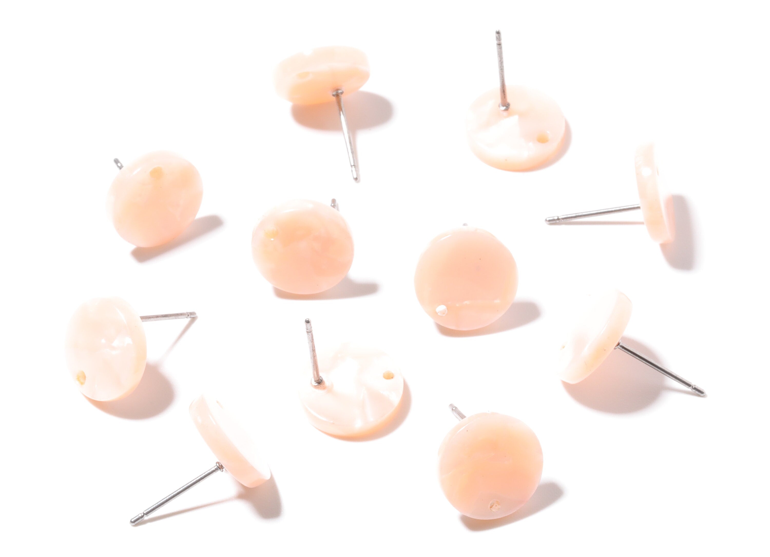 Acetate Round Earring Stud - Round Earring Post and Stud - Earring Findings - Color code: A53 - 11.7x11.7x2.6mm - AC1139H - DOMEDBAZAAR