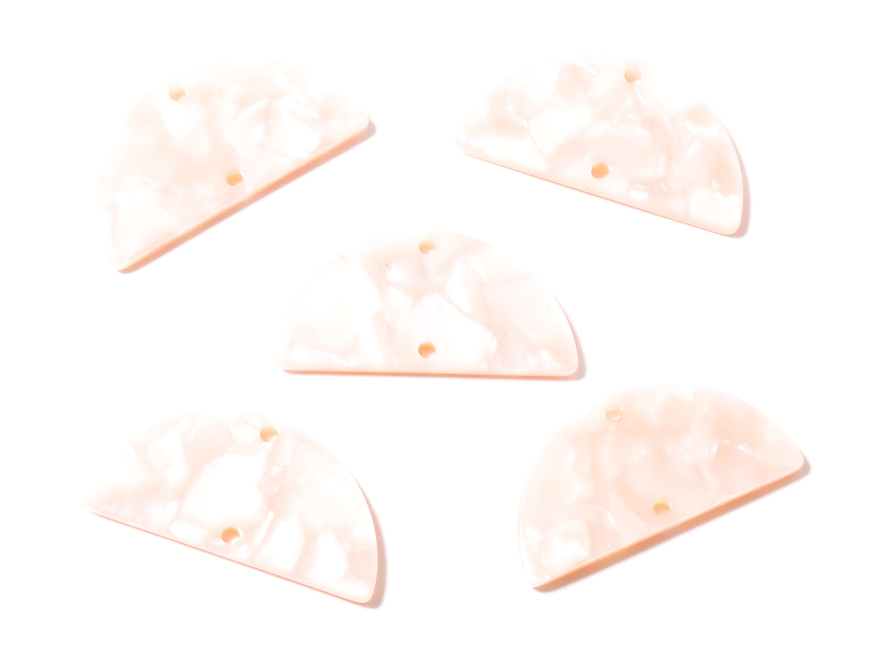 Acetate Semicircle Connectors Charms - 2 Holes - Semicircle Earrings - Earring Findings - Color code: A53 - 30x15x2.5mm - AC1061-A53 - DOMEDBAZAAR