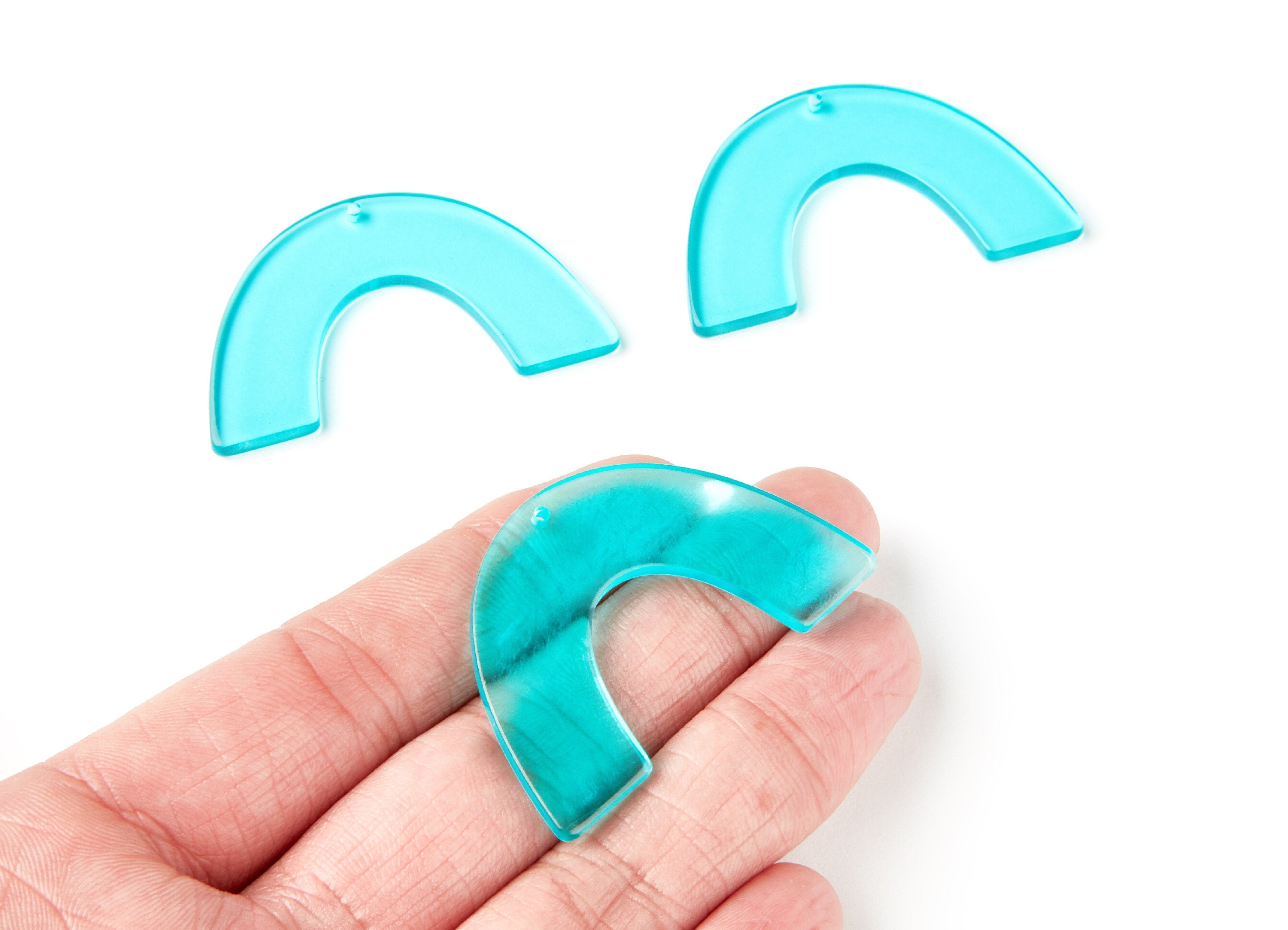 Acrylic Large Arch Earring Charms One Hole - U Shaped Pendant - Jewellery Supplies - Color Code: A68 - 49,75x31,3x2,88mm - AC1095P - DOMEDBAZAAR