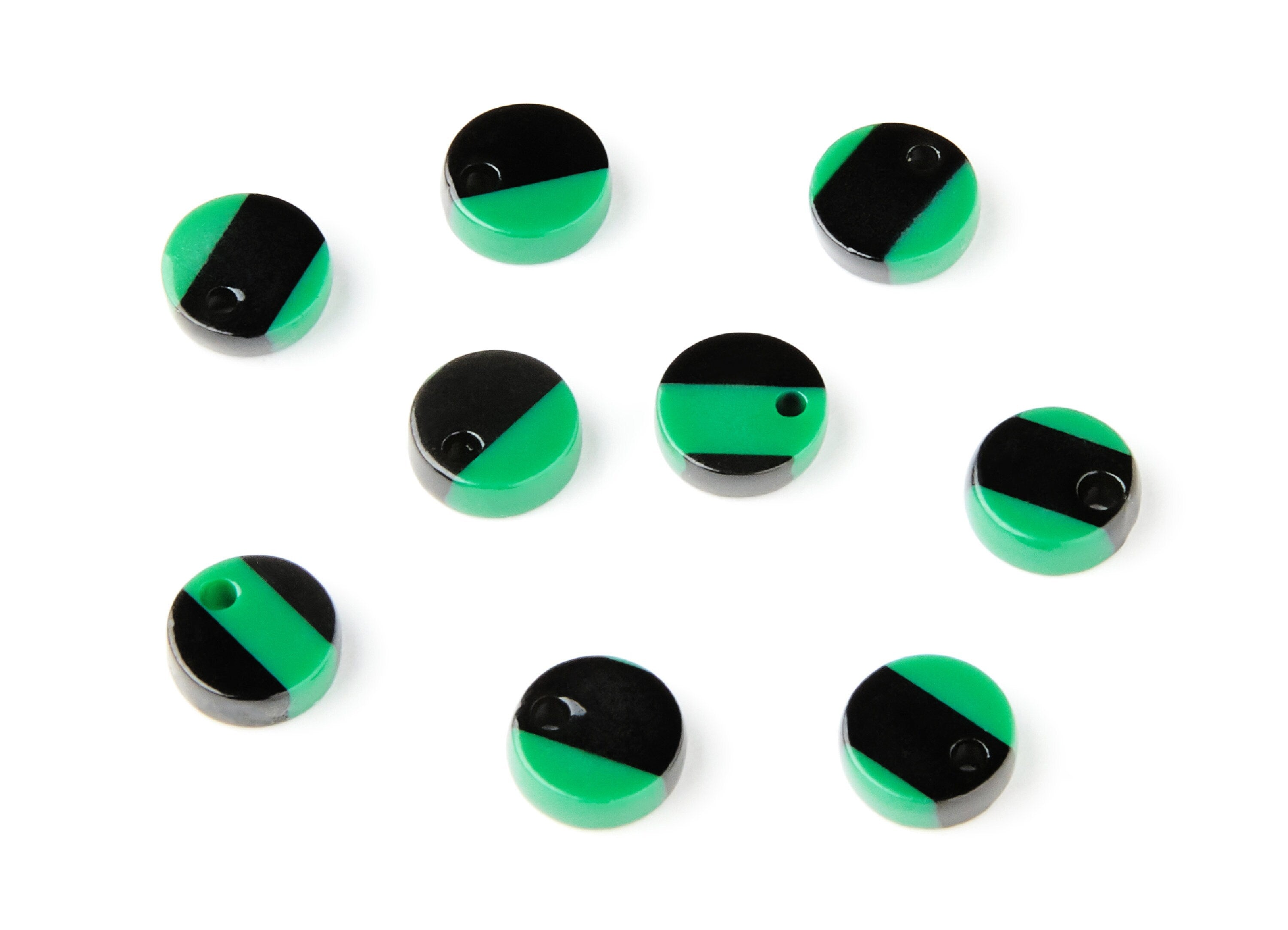 Acetate Coin Earring Charms - Acrylic Coin Pendant - Earring Findings - Jewelry Supplies - Color Code: A74 - 9x9x3mm- AC1151R - DOMEDBAZAAR