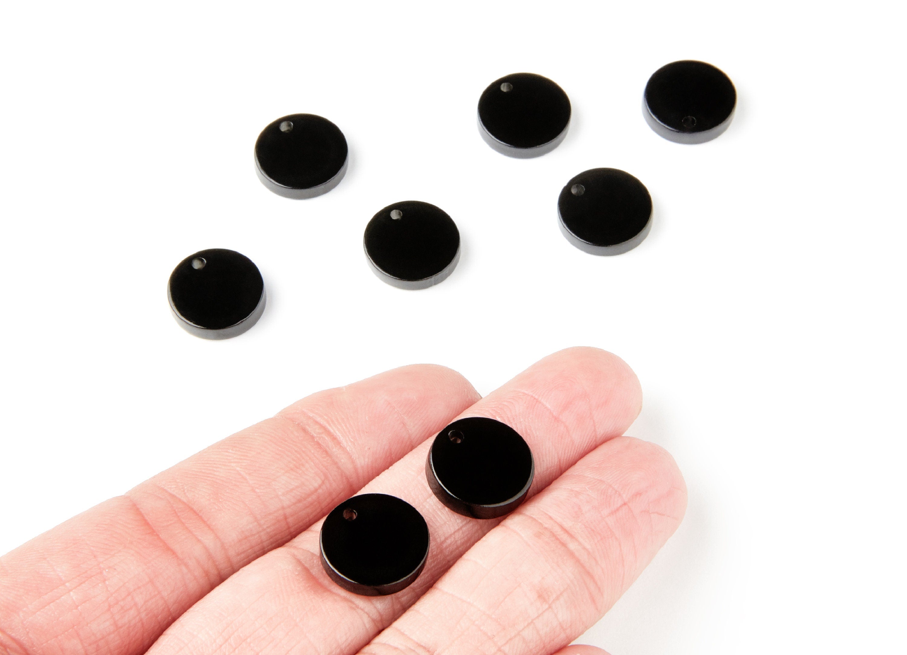 Acrylic Round Earring Charms - Circle Pendant - Earring Findings - Jewellery Supplies - Color Code: A66 - 13,75x13,75x2,92mm - AC1287E - DOMEDBAZAAR