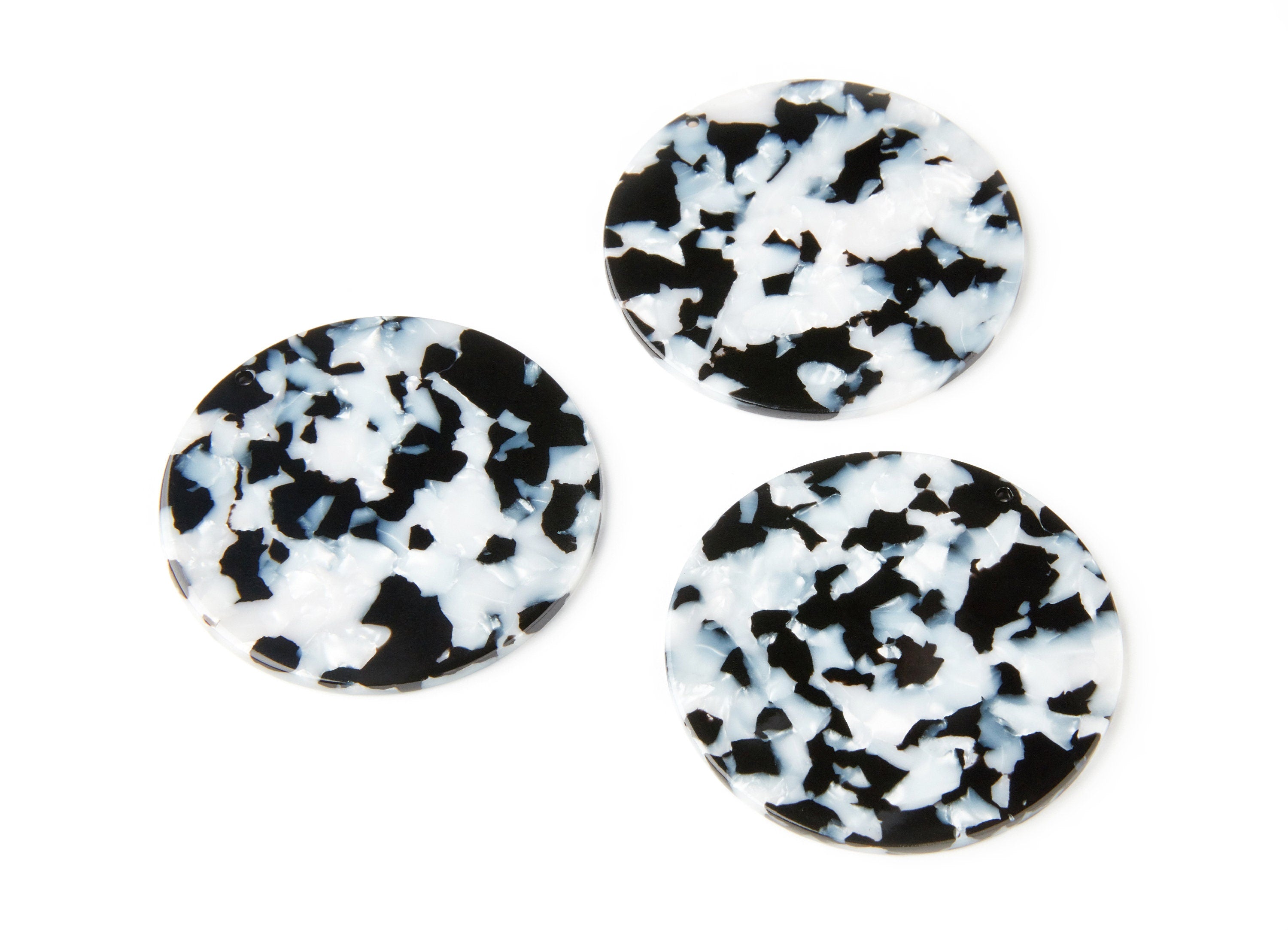 Acetate Round Earring Charms - Acrylic Coin Pendant - Earring Findings - Jewelry Supplies - Color Code: A15 - 57x57x2,75mm - AC1296G - DOMEDBAZAAR