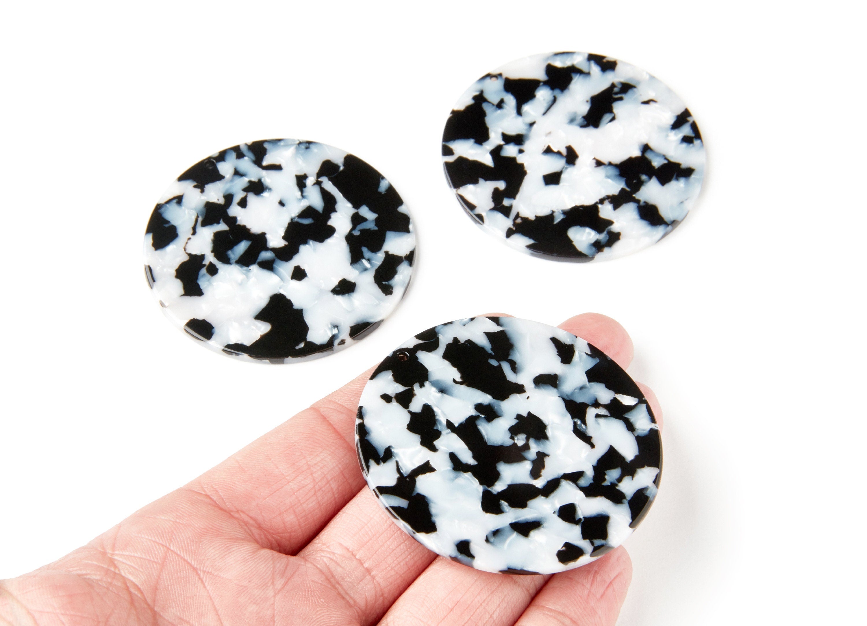 Acetate Round Earring Charms - Acrylic Coin Pendant - Earring Findings - Jewelry Supplies - Color Code: A15 - 57x57x2,75mm - AC1296G - DOMEDBAZAAR