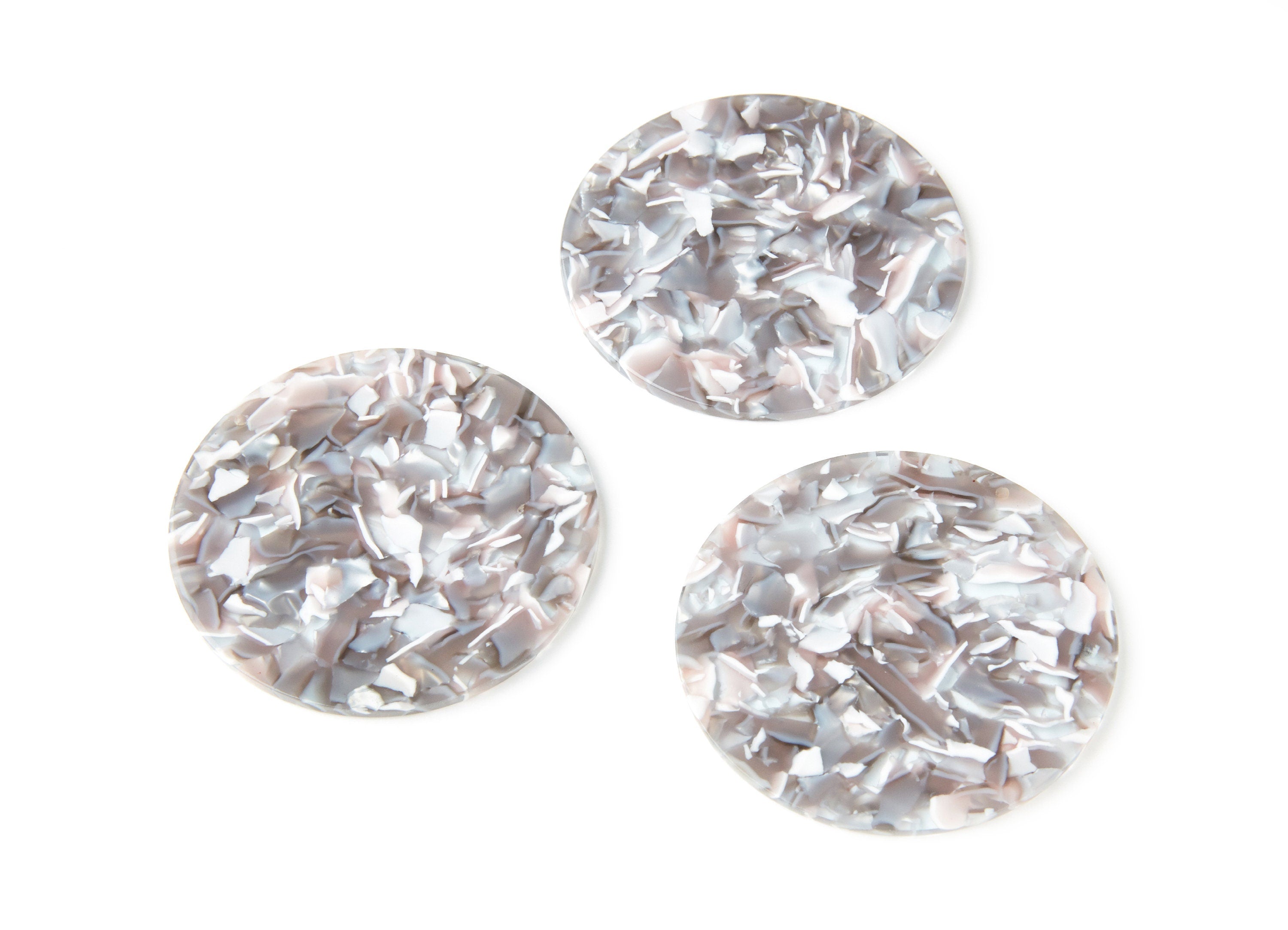 Acetate Round Earring Charms - Acrylic Coin Pendant - Earring Findings - Jewelry Supplies - Color Code: A20 - 57x57x2,75mm - AC1296A - DOMEDBAZAAR