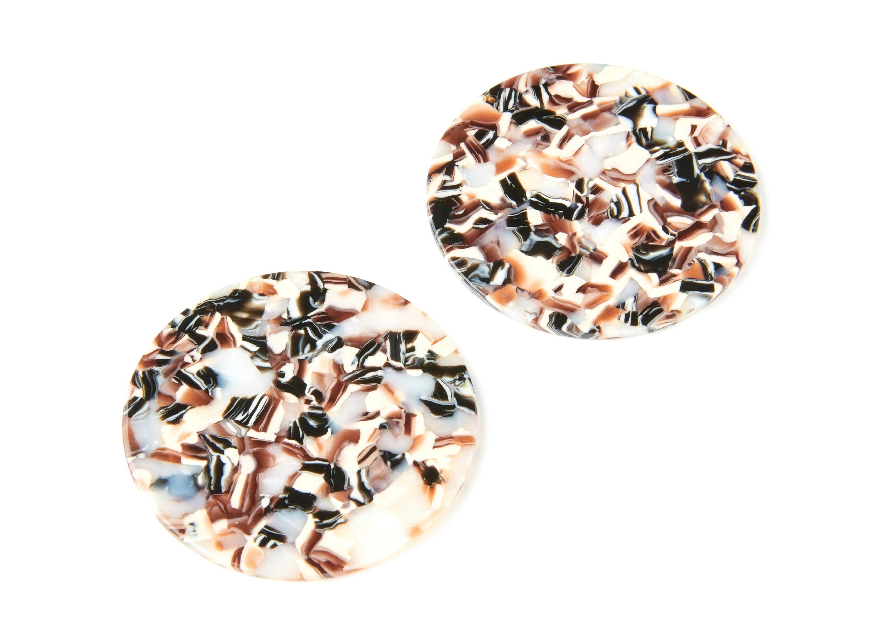 Acetate Round Earring Charms - Acrylic Coin Pendant - Earring Findings - Jewelry Supplies - Color Code: A51 - 57x57x2,75mm - AC1296B - DOMEDBAZAAR