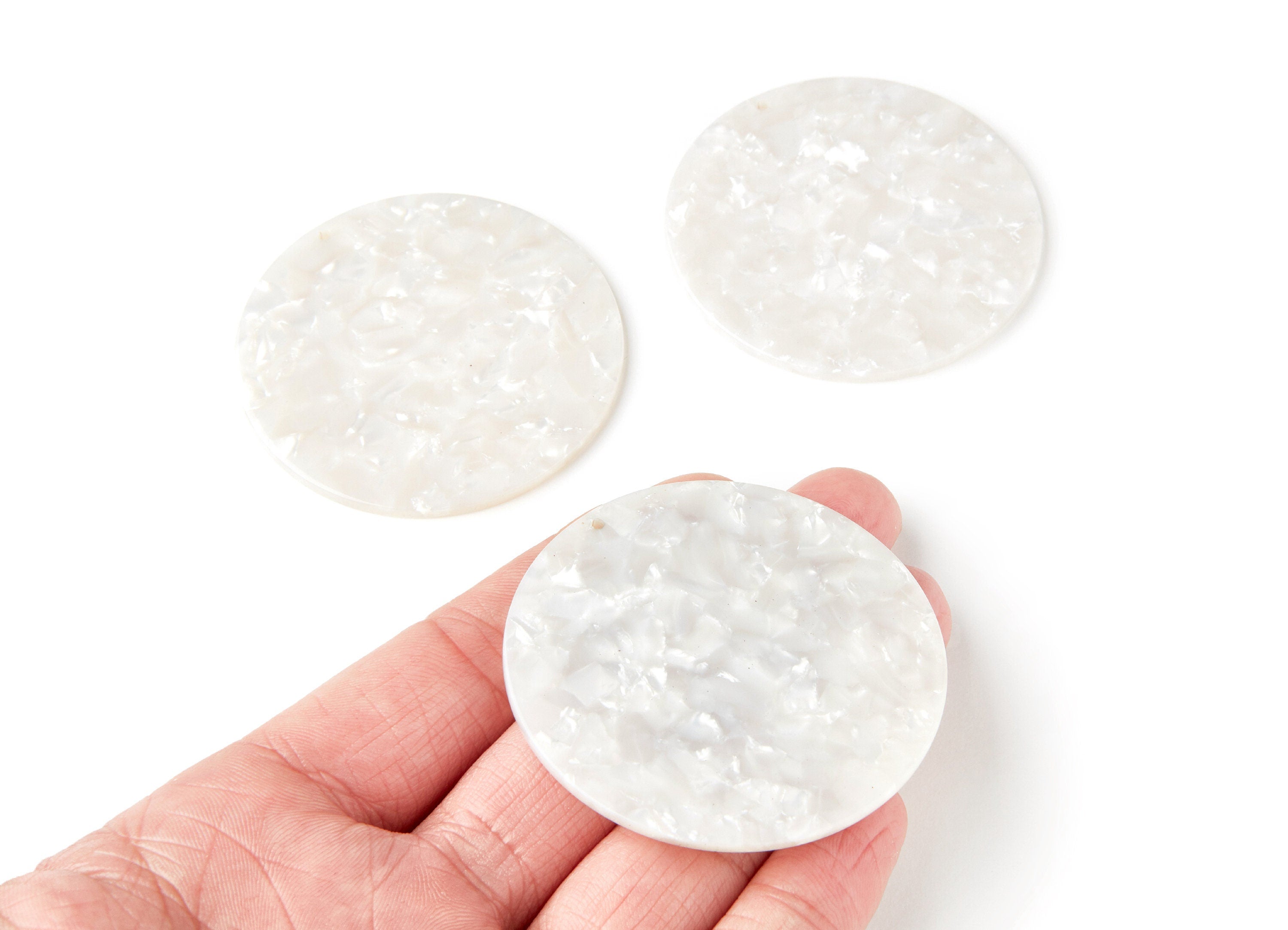 Acetate Round Earring Charms - Acrylic Coin Pendant - Earring Findings - Jewelry Supplies - Color Code: A12 - 57x57x2,75mm - AC1296E - DOMEDBAZAAR