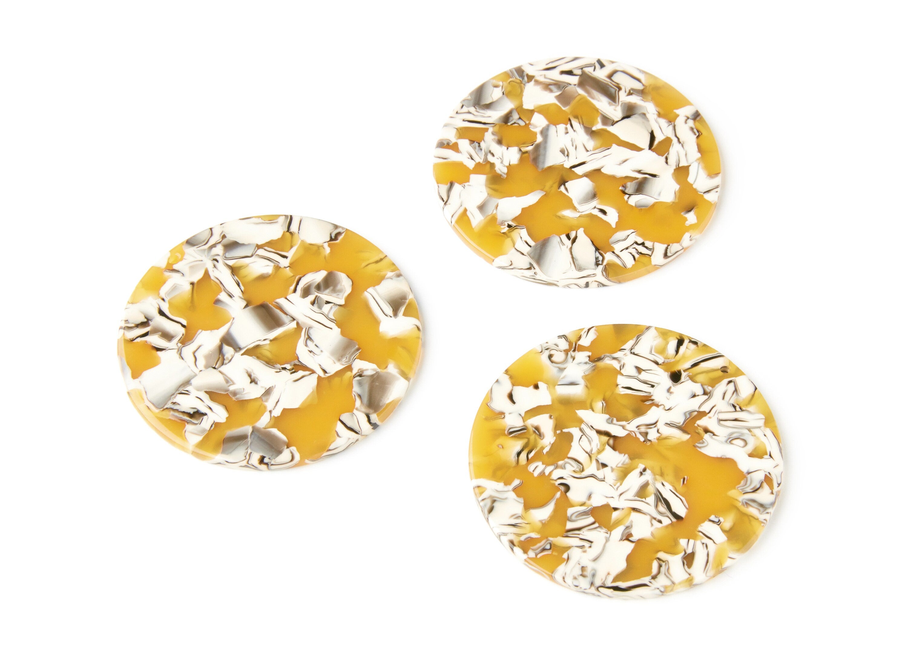 Acetate Round Earring Charms - Acrylic Coin Pendant - Earring Findings - Jewelry Supplies - Color Code: A14 - 57x57x2,75mm - AC1296F - DOMEDBAZAAR