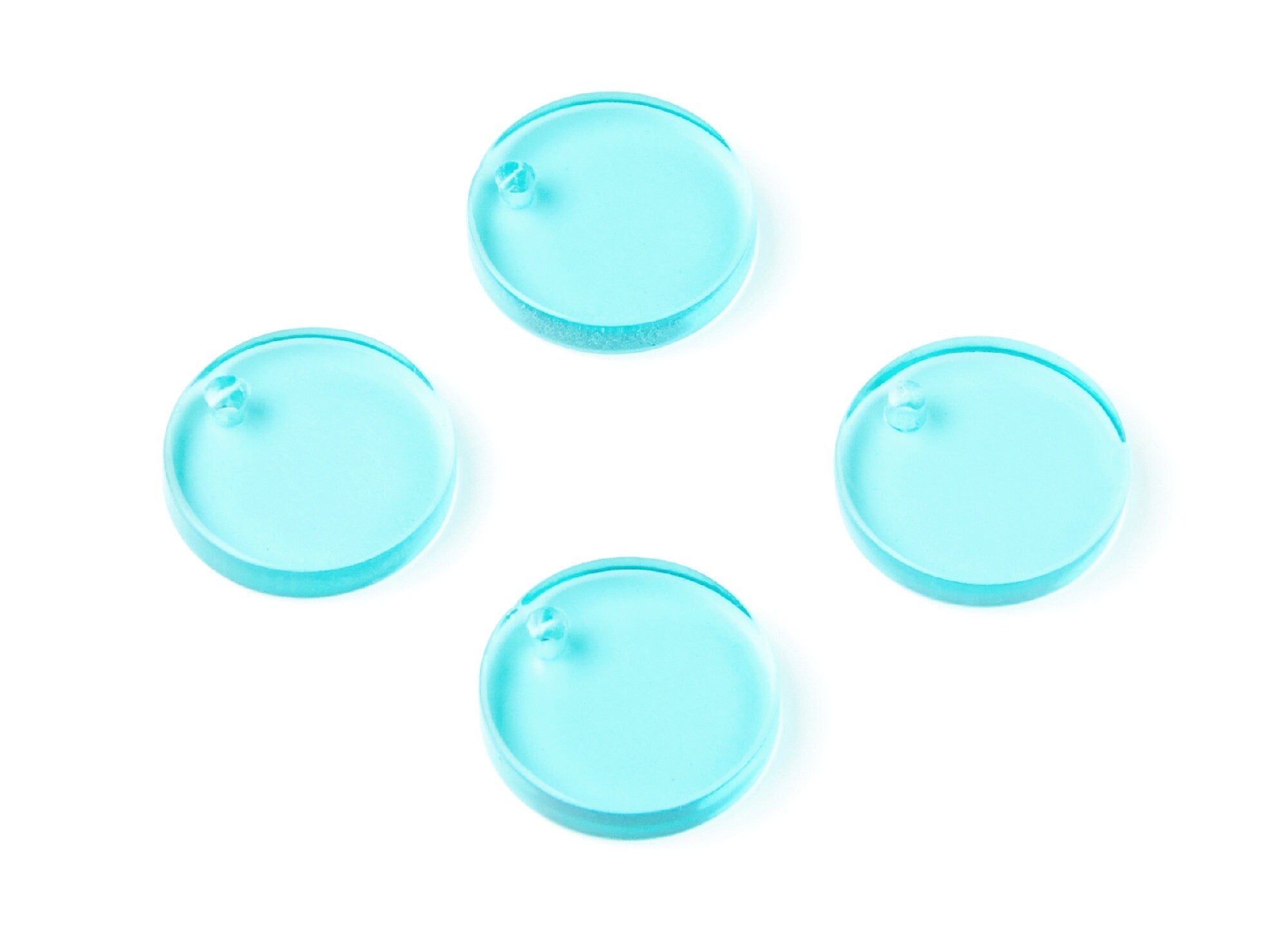 Acrylic Round Earring Charms - Round Circle Pendant - Earring Findings - Jewelry Supplies - Color Code: A68 - 13,75x13,75x2,92mm - AC1287K - DOMEDBAZAAR