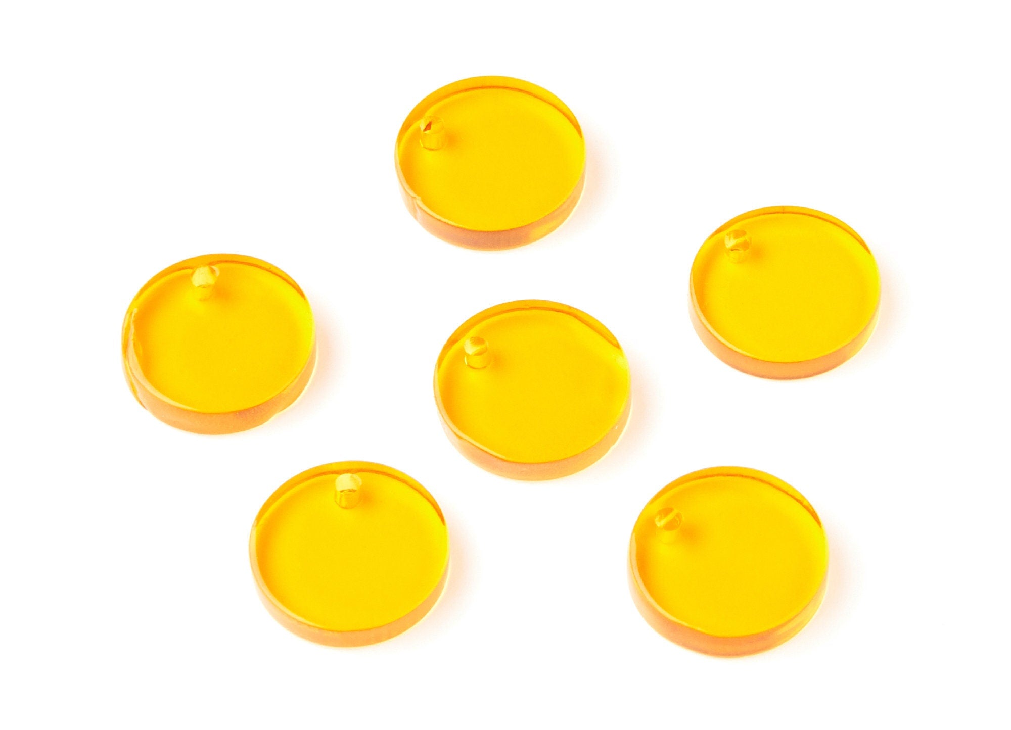 Acrylic Round Earring Charms - Acrylic Circle Pendant - Earring Findings - Jewelry Supplies - Color Code: A71 - 13,75x13,75x2,92mm - AC1287L - DOMEDBAZAAR