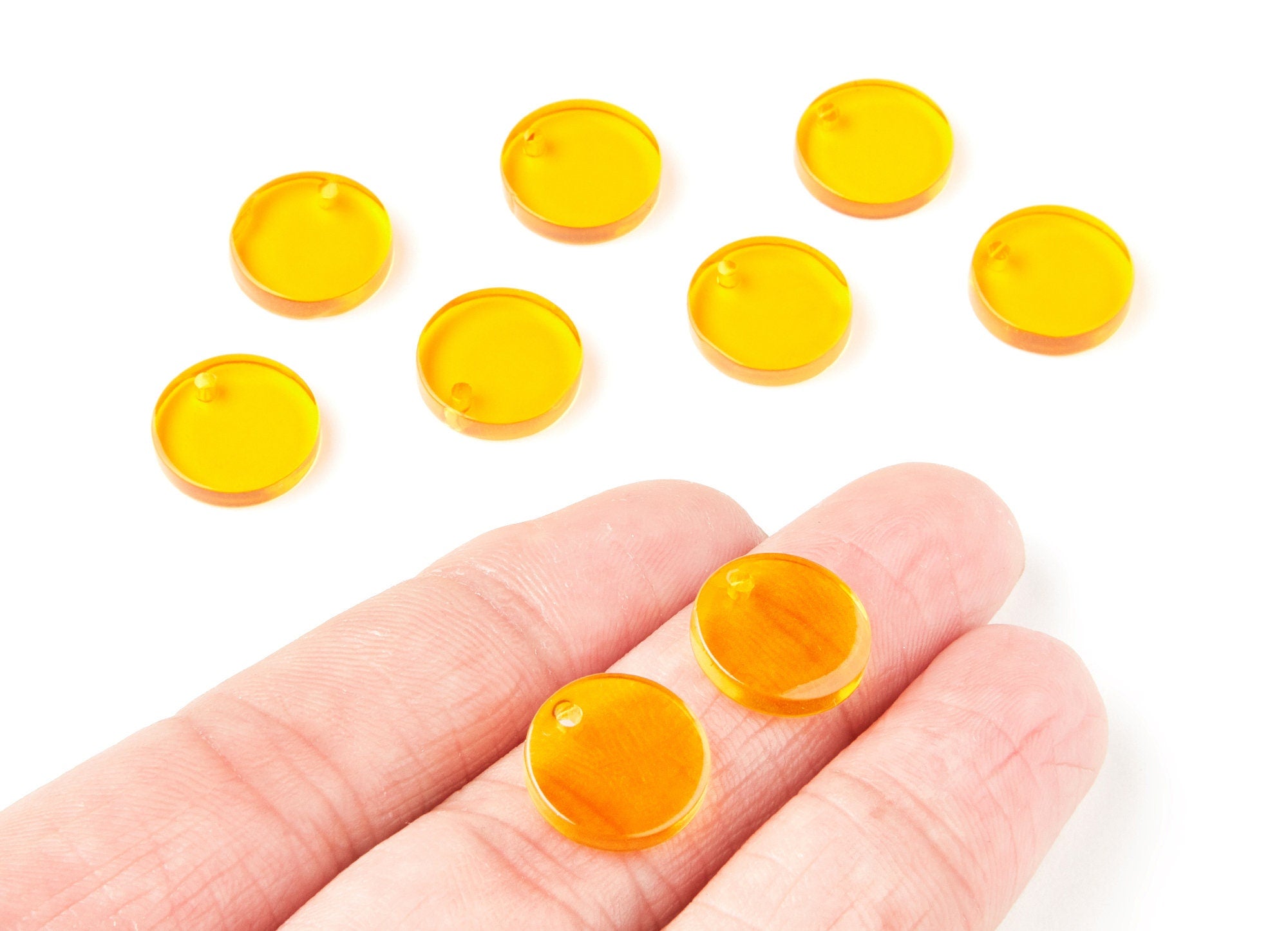 Acrylic Round Earring Charms - Acrylic Circle Pendant - Earring Findings - Jewelry Supplies - Color Code: A71 - 13,75x13,75x2,92mm - AC1287L - DOMEDBAZAAR