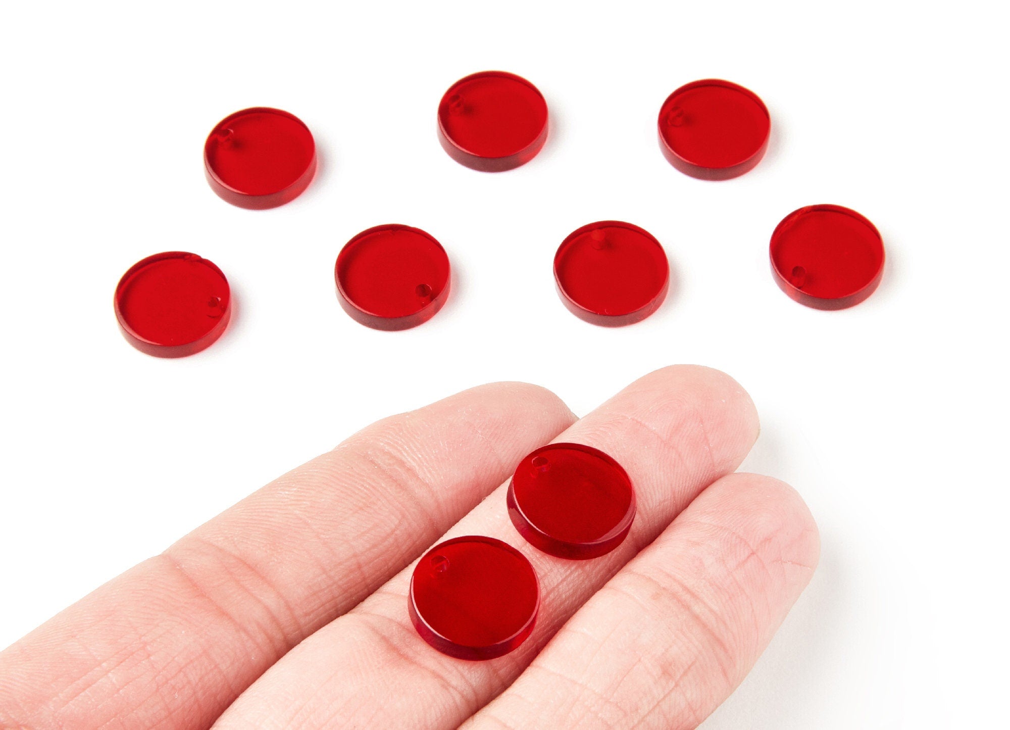 Acrylic Round Earring Charms - Round Circle Pendant - Earring Findings - Jewelry Supplies - Color Code: A67 - 13,75x13,75x2,92mm - AC1287G - DOMEDBAZAAR