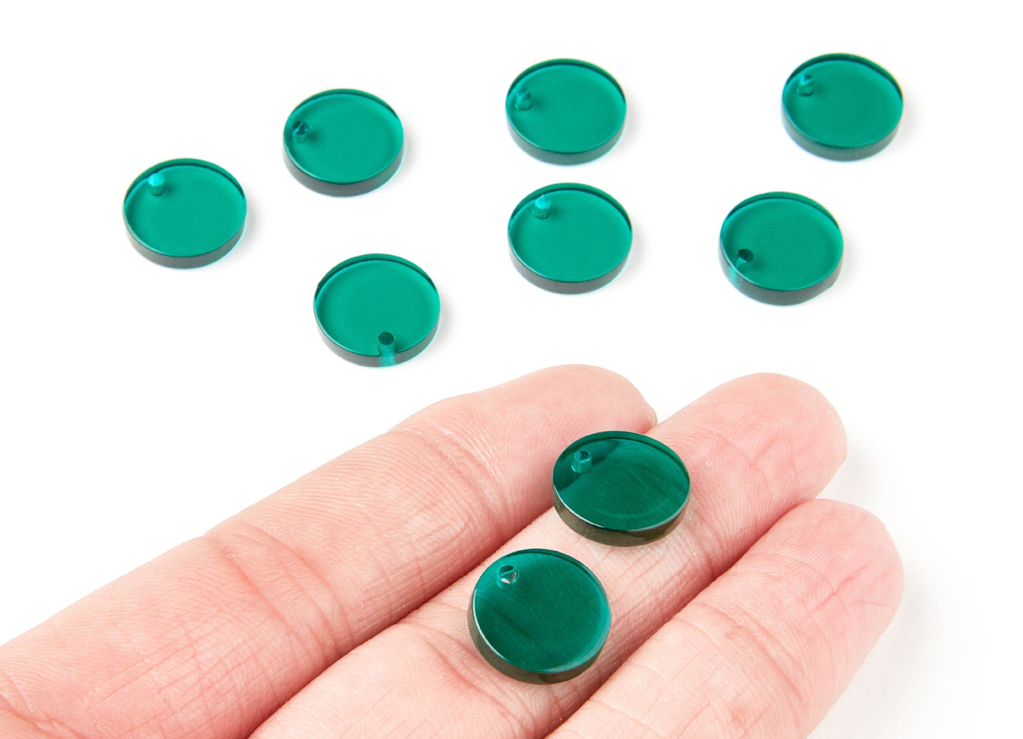 Acrylic Round Earring Charms - Circle Pendant - Earring Findings - Jewelry Supplies - Color Code: A62 - 13,75x13,75x2,92mm - AC1287B - DOMEDBAZAAR