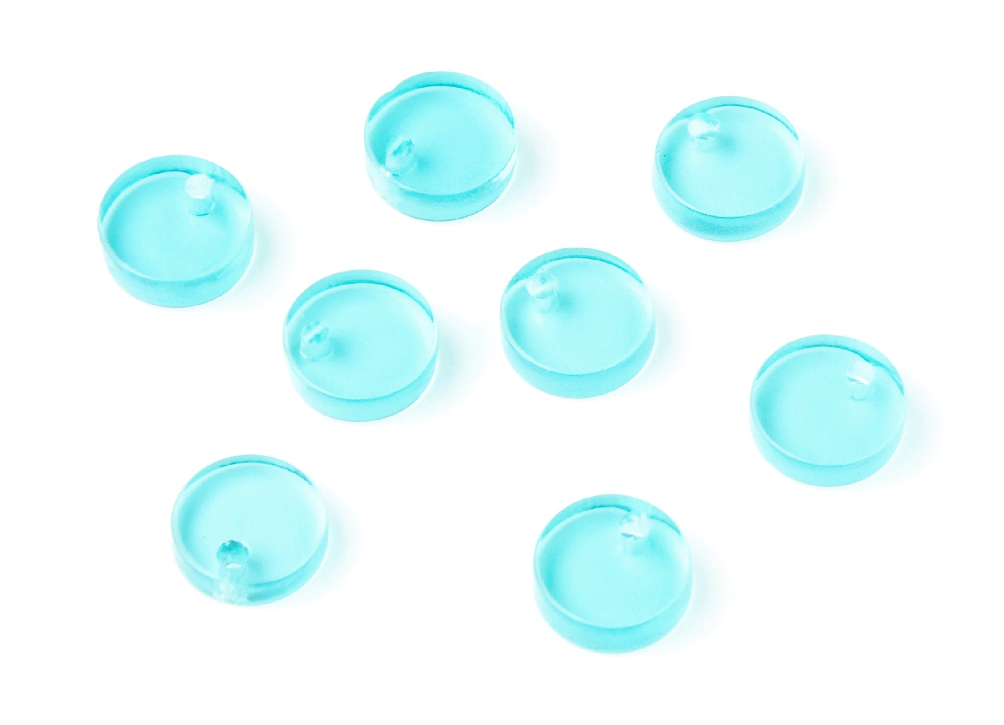 Acrylic Round Earring Charms - Round Circle Pendant - Earring Findings - Jewelry Supplies - Color Code: A68 - 9x9x3mm - AC1151T - DOMEDBAZAAR
