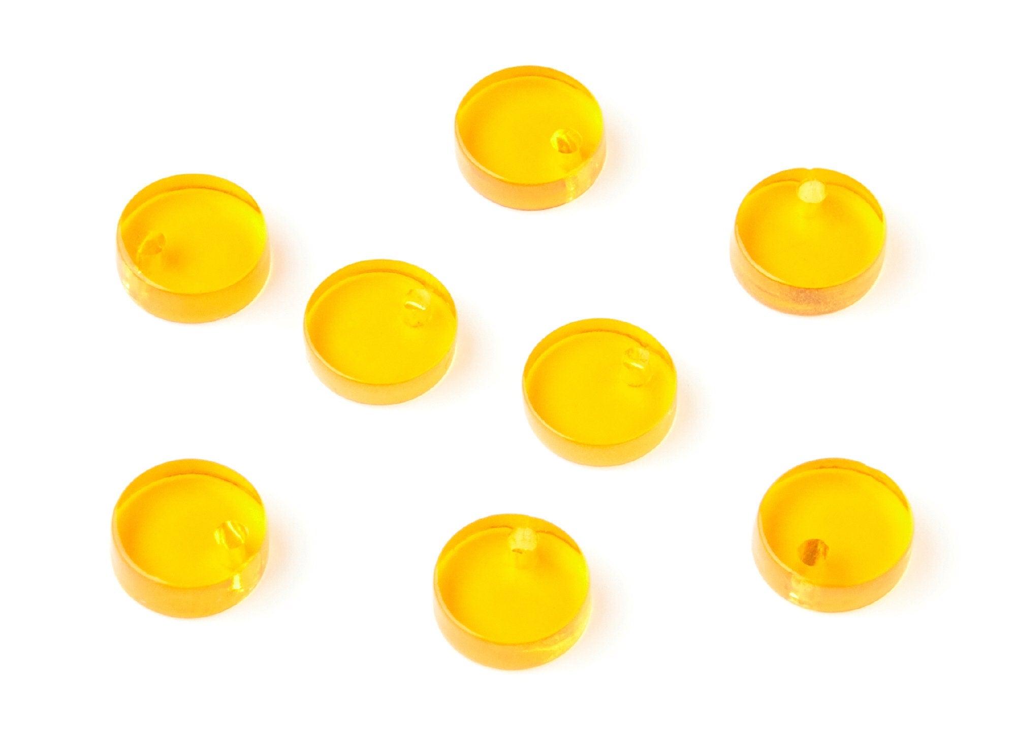 Acrylic Round Earring Charms - Round Circle Shaped - Earring Findings - Jewelry Supplies - Color Code: A71 - 9x9x3mm - AC1151U - DOMEDBAZAAR