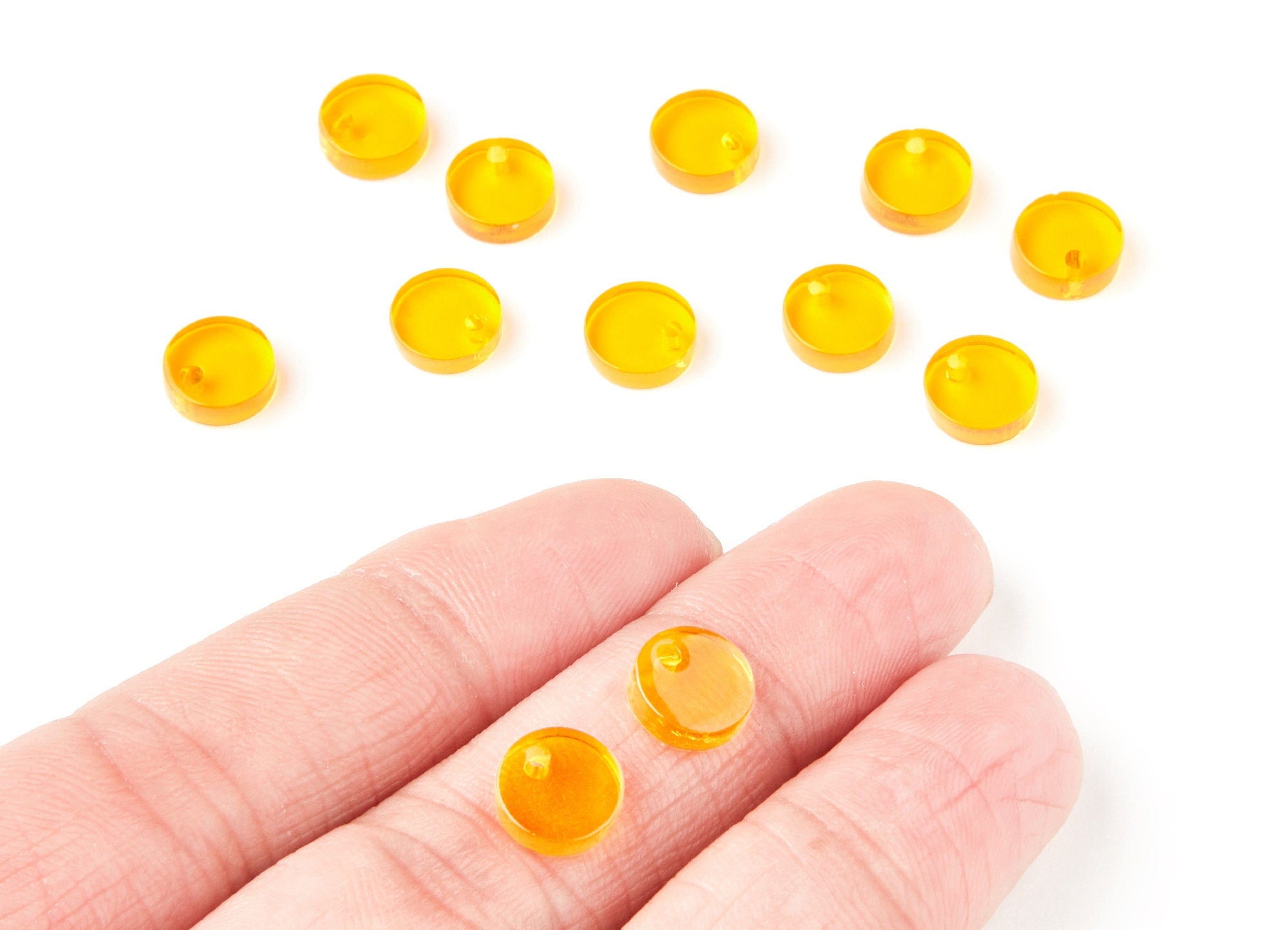 Acrylic Round Earring Charms - Round Circle Shaped - Earring Findings - Jewelry Supplies - Color Code: A71 - 9x9x3mm - AC1151U - DOMEDBAZAAR