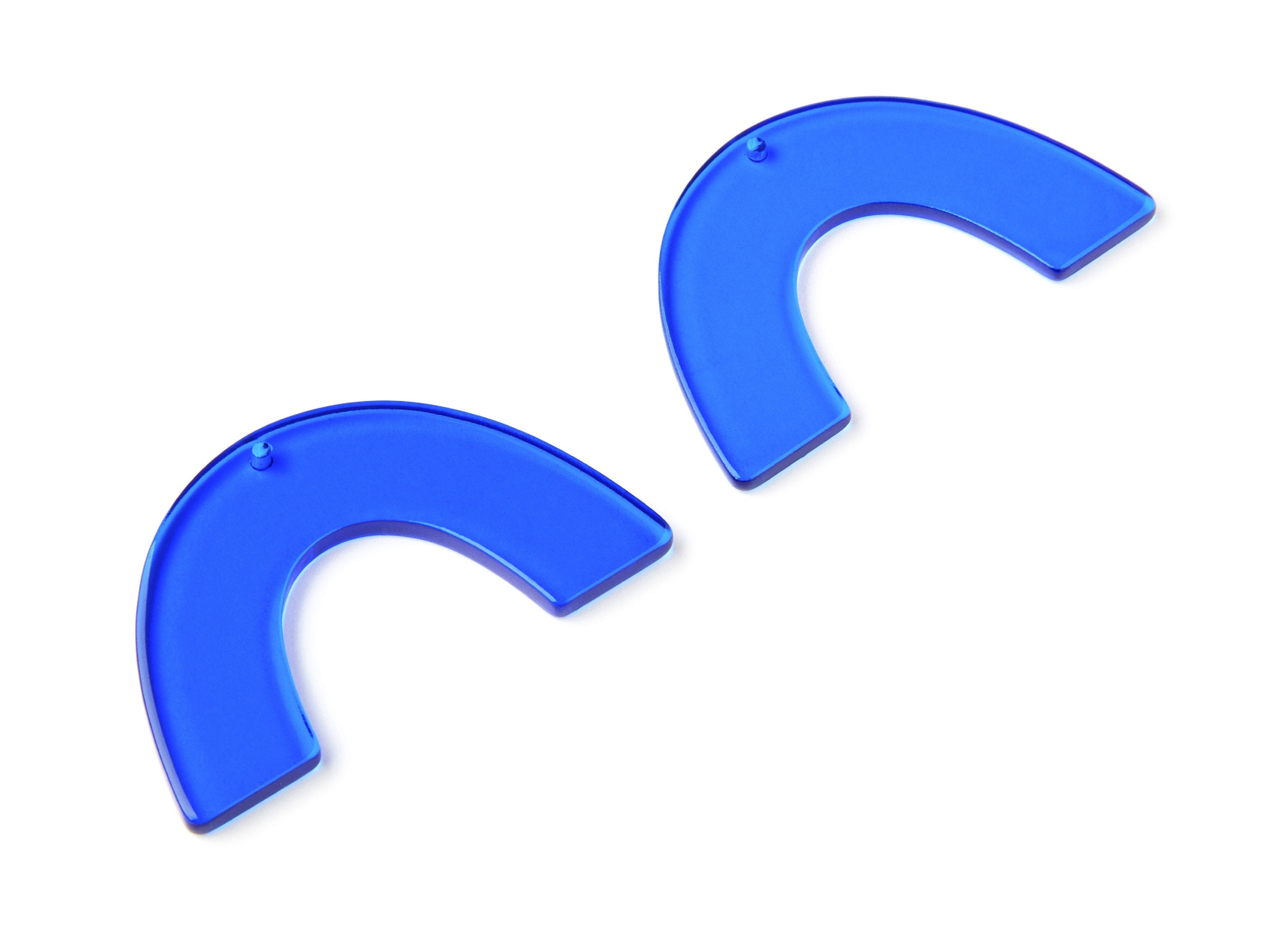 Acrylic Large Arch Earring Charms - U Shaped Pendant- Earring Findings - Jewellery Supplies - Color Code: A70 - 49,75x31,3x2,88mm - AC1095Y - DOMEDBAZAAR