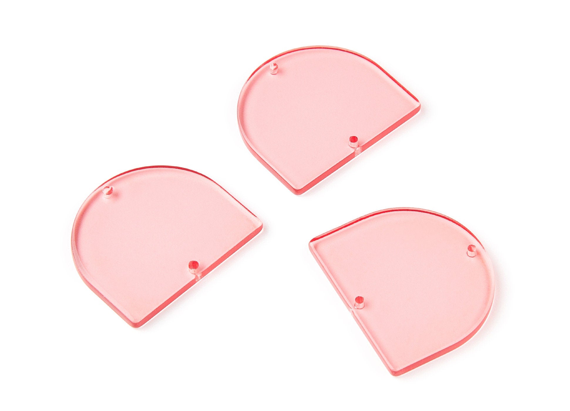 Acrylic D Earring Charms - D Shaped Pendant - Earring Findings - Jewelry Supplies - Color Code: A69 - 33,43x29,25x2,84mm - AC1634-A69 - DOMEDBAZAAR