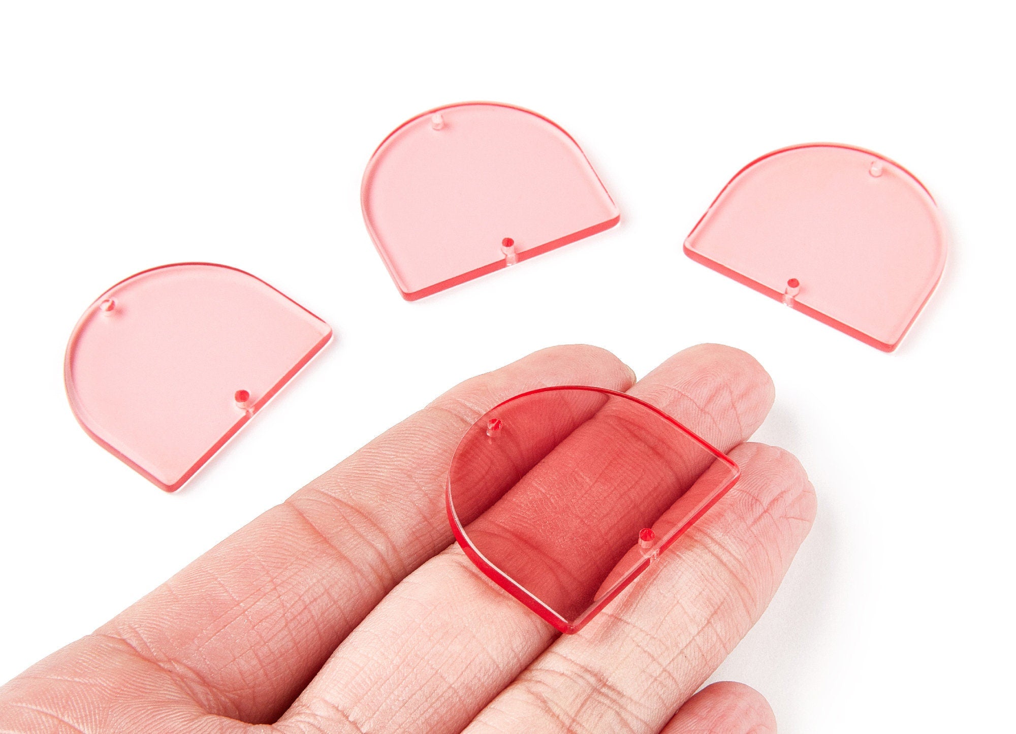 Acrylic D Earring Charms - D Shaped Pendant - Earring Findings - Jewelry Supplies - Color Code: A69 - 33,43x29,25x2,84mm - AC1634-A69 - DOMEDBAZAAR