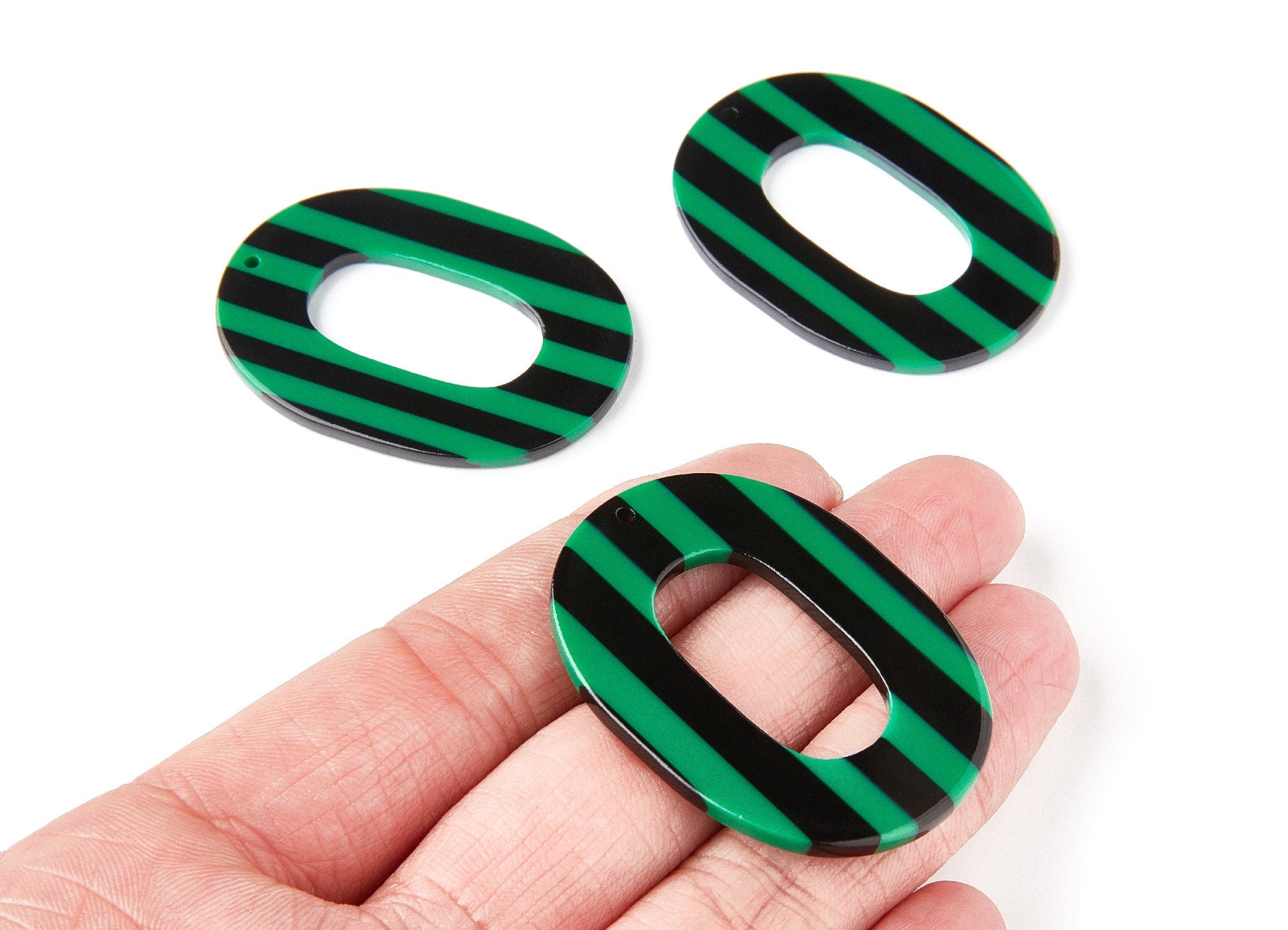 Acetate Oval Charms - Oval Earrings and Pendant - Earring Findings - Jewelry Supplies - Color Code: A74 - 47x35x2.5mm - AC1065Ak - DOMEDBAZAAR