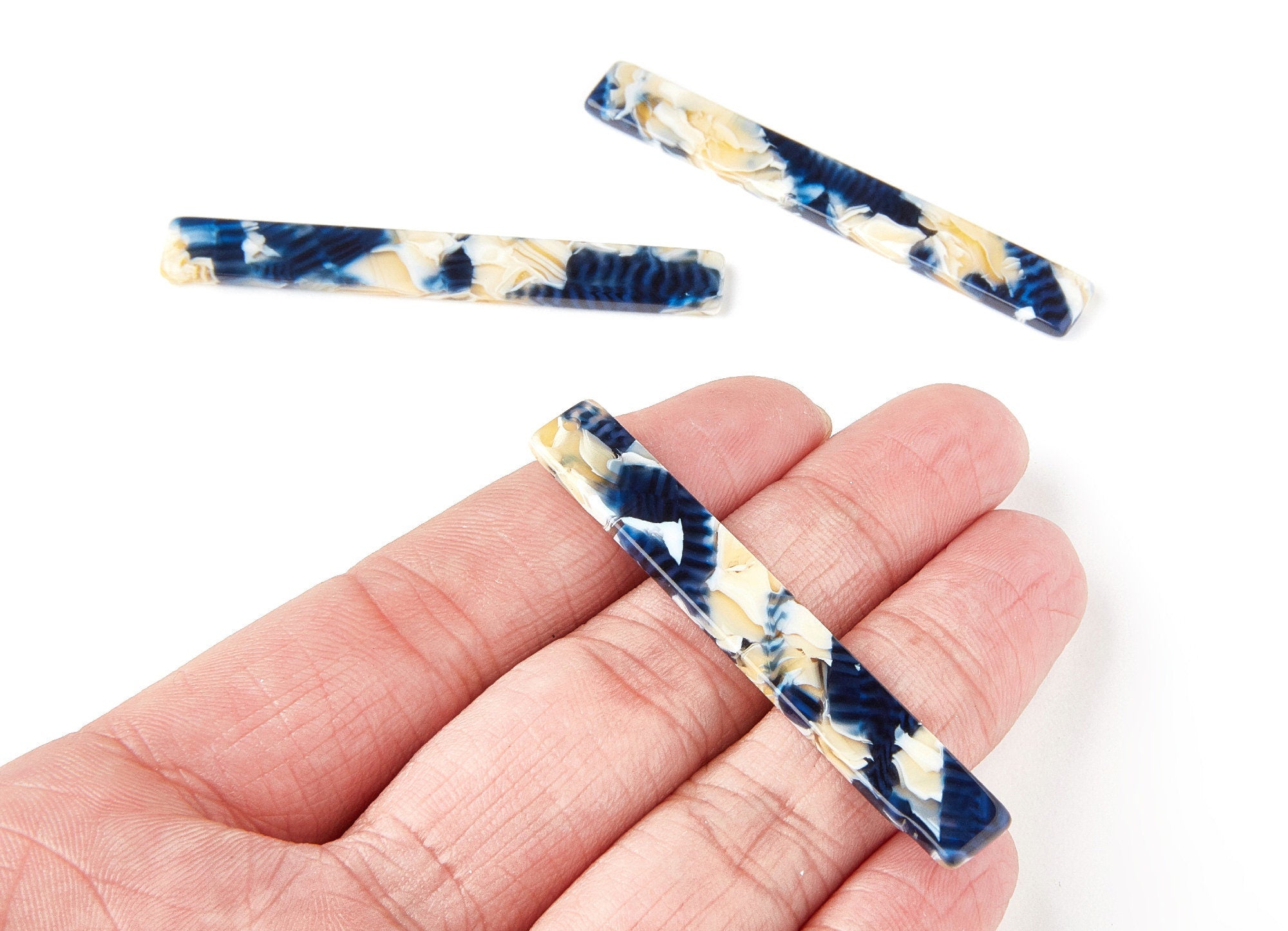 Acetate Stick Charms - Bar Earrings and Pendant - Earring Findings - Jewelry Supplies - Color Code: A27 - 59x7x2.5mm - AC1049Q - DOMEDBAZAAR